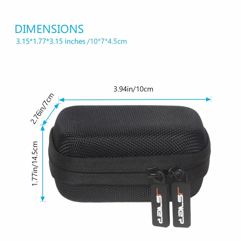 JSVER Etui do GoPro Hero 12, Twardy futerał podróżny, Osmo Action 3, AKASO EK7000, Campark ACT74, YI Action Aparat (czarny)