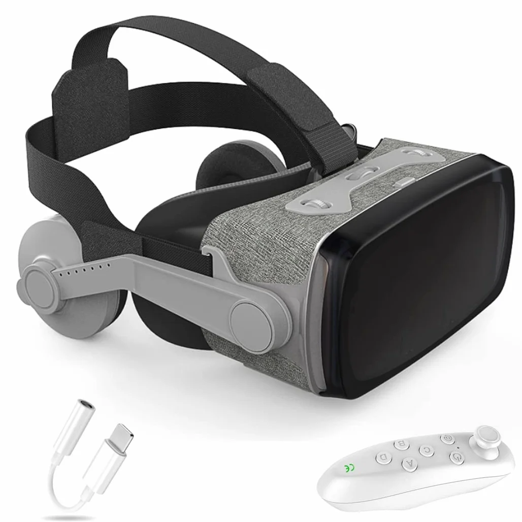 Okulary VR, zestaw słuchawkowy z wirtualnej rzeczywistości, zestawy słuchawkowe VR obsługujące Android i IOS, połączenie Bluetooth do iPhone 13 Pro Max/13 Pro/12/11, do Samsung Galaxy S21, Huawei, Xiaomi