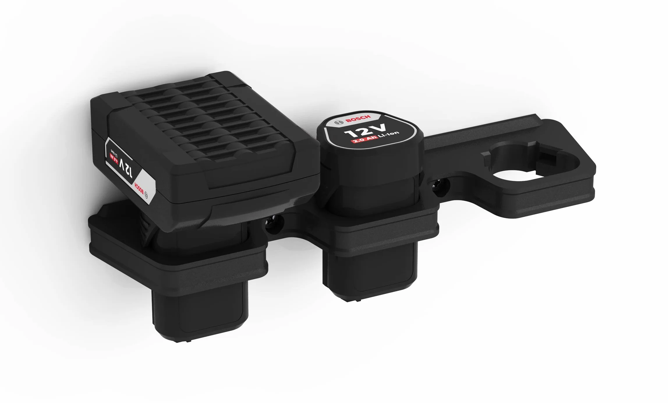 NewGround Designs Uchwyt ścienny do akumulatora odpowiedni do akumulatorów Bosch Professional 12 V (seria GBA), uchwyt ścienny Made in Germany (3 akumulatory)