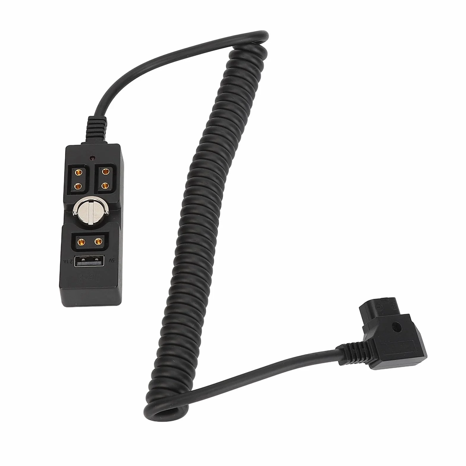Rozdzielacz D-Tap Męski na 3-portowy żeński Kabel Zasilający ze Wskaźnikiem USB 5 V, Koncentrator Zasilacza D Tap Kompatybilny z Akumulatorem/monitorem z Mocowaniem V