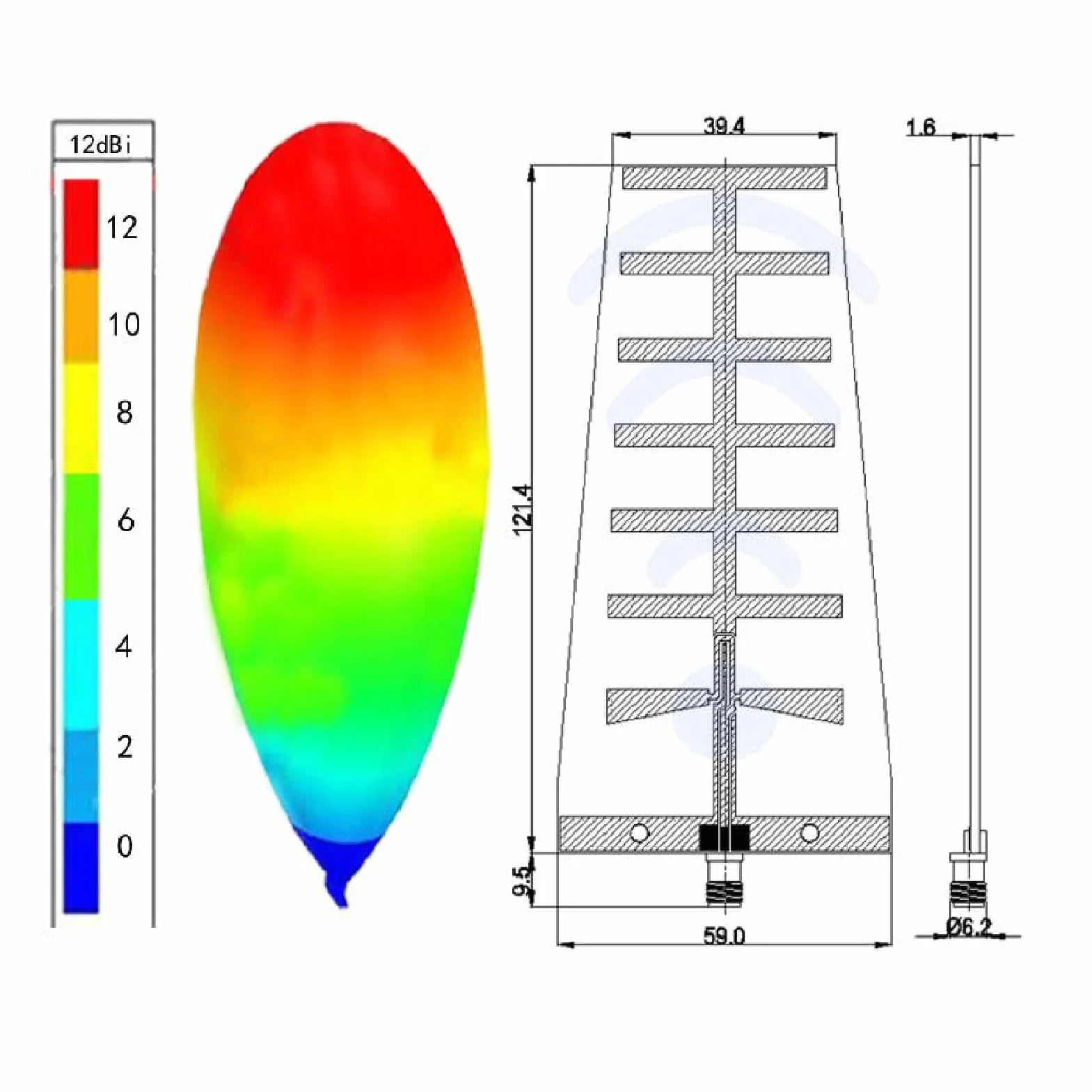 Antena kierunkowa 12 DBi 2,4 GHz 5,8 GHz 5,8 GHz WLAN kierunkowa antena PCB Yagi ze złączem SMA do bezprzewodowej kamery, ulepszony sygnał i odległość