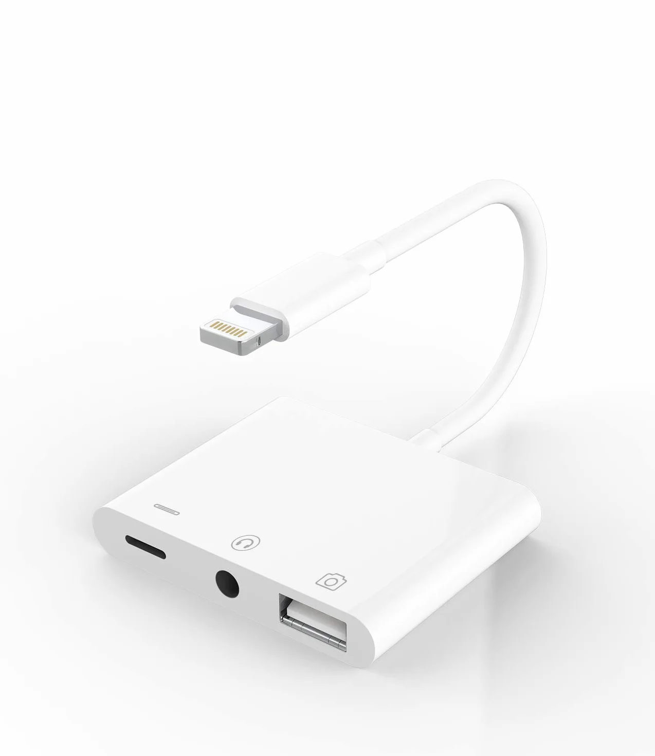Certyfikowany przez dla Apple adapter do słuchawek dla iPhone audio 3,5 mm AUX Jack i przedłużacz ładowarki Dongle konwerter zestawu Lightning USB żeńskiego OTG kabel aparatu złącze pamięci splitter