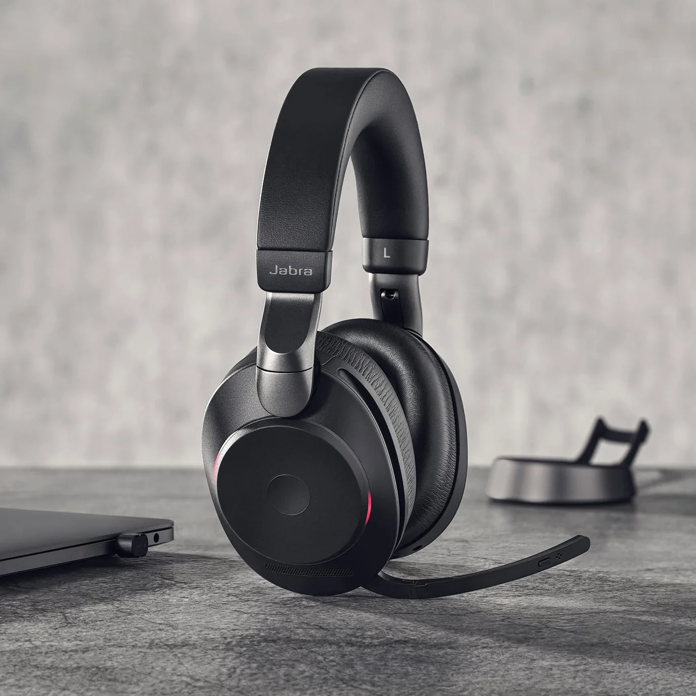 Jabra Evolve2 85 MS bezprzewodowe słuchawki z Link380a i stojakiem do ładowania, stereo, czarny, bezprzewodowy zestaw słuchawkowy Bluetooth do rozmów i muzyki, 37 godzin pracy baterii, zaawansowane