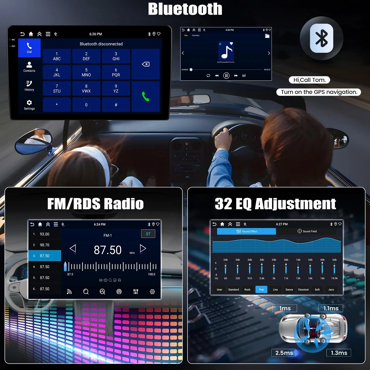 CAMECHO 4+64G M Android 15 Navi radio samochodowe