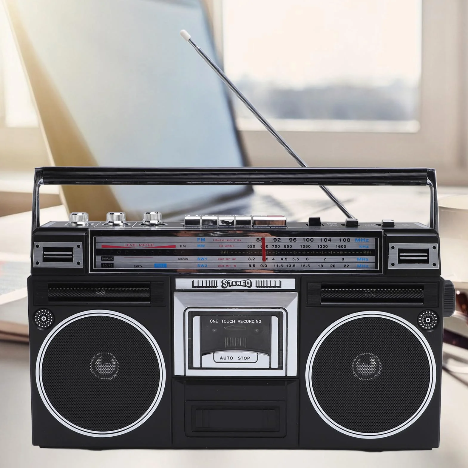 Bluetooth Cassette Player z 4 -zespołowym Radiem - Zabytkowe talię Taśmy z Odtwarzaniem USB/SD, Przenośne Przenośne Odtwarzacze w Stylu Retro, dla (wtyczka UE) (wtyczka UE)