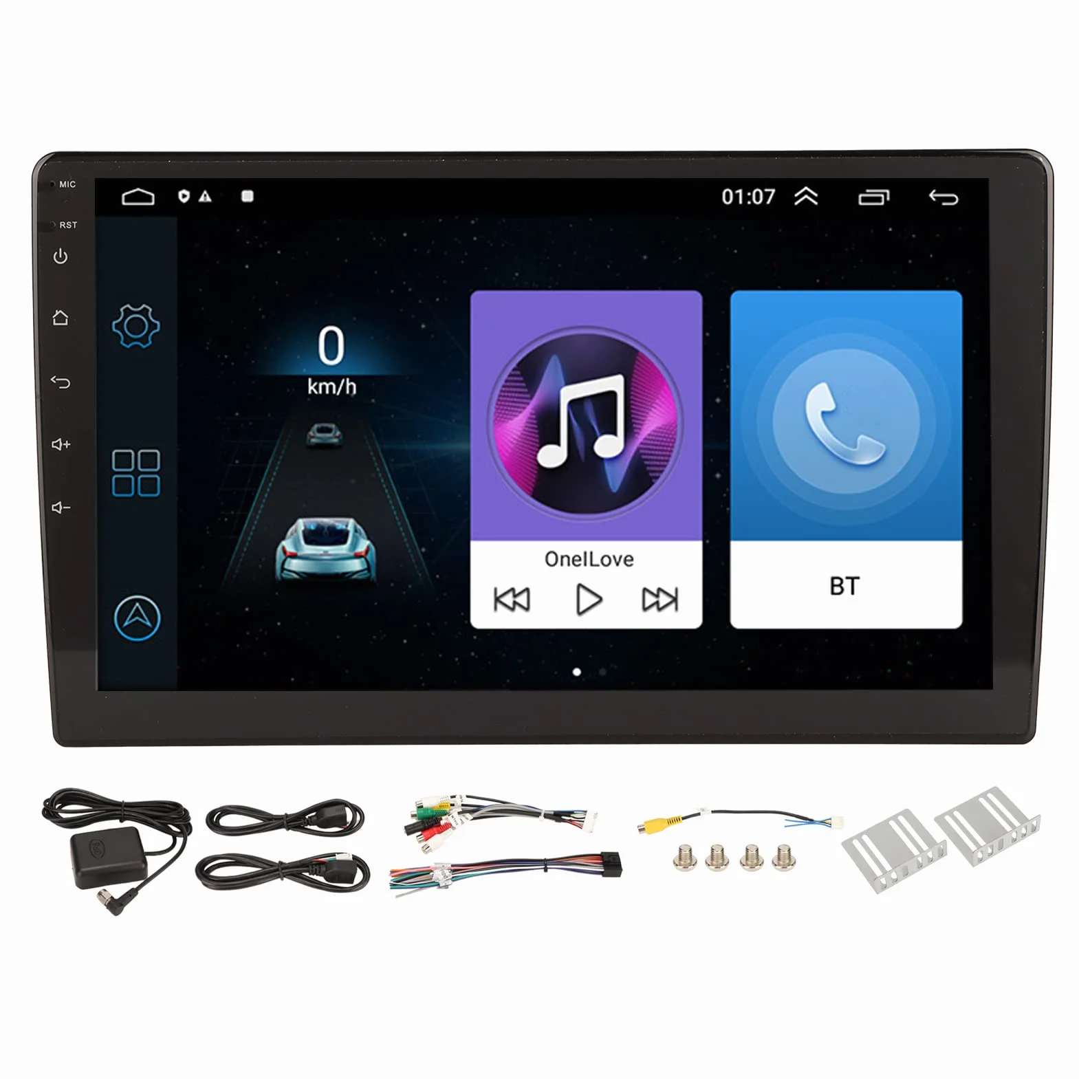 Asixxsix Nawigacja Samochodowa GPS, 1 GB 16 GB LTE WiFi RV Nawigacja GPS do Ciężarówek z 10,1-calowym Ekranem Dotykowym, Kamera Cofania, Radio FM, Uniwersalny System Nawigacji GPS, Asixxsixr5cpiykbw0