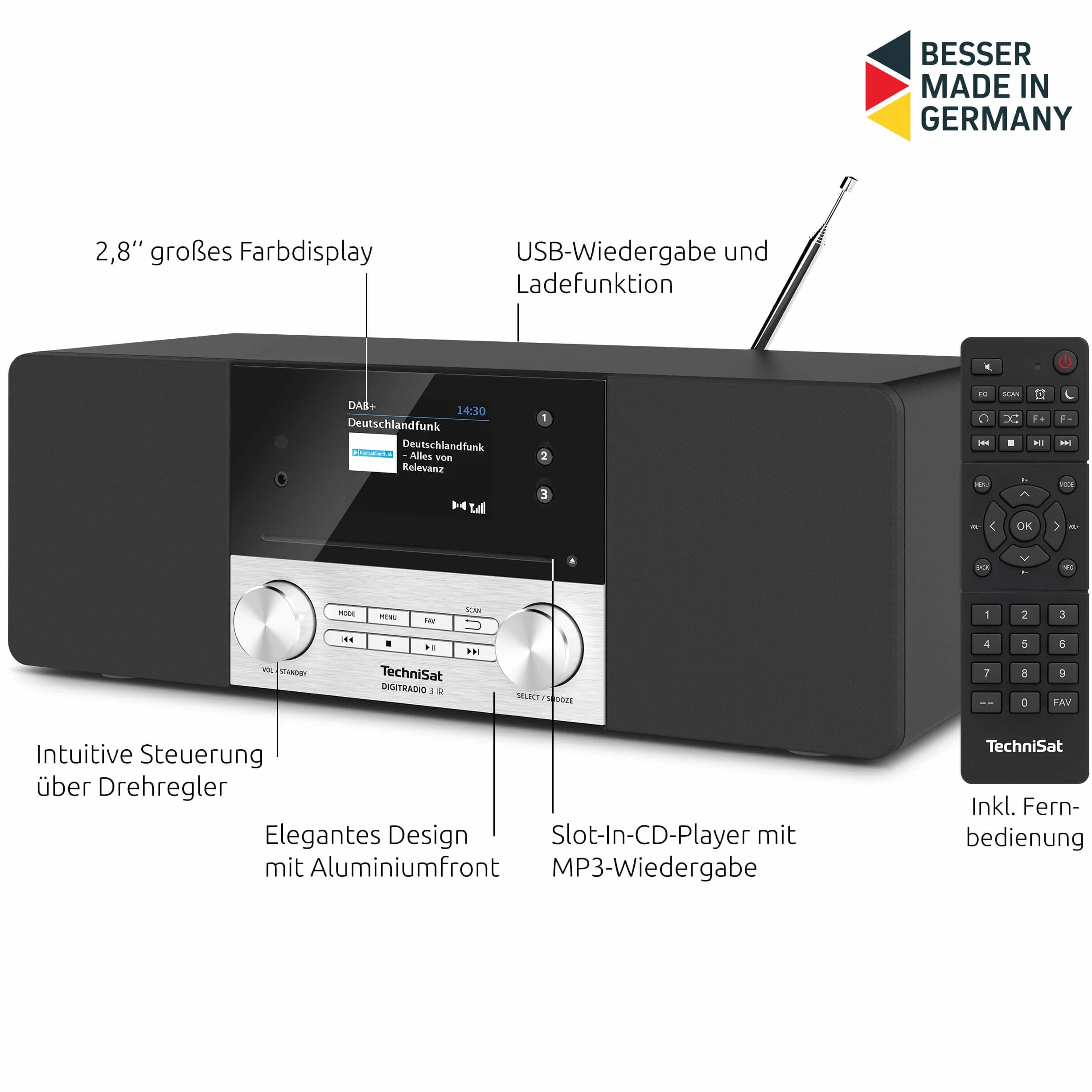 TechniSat DigitRadio 3 IR przenośny cyfrowy czarny, srebrny