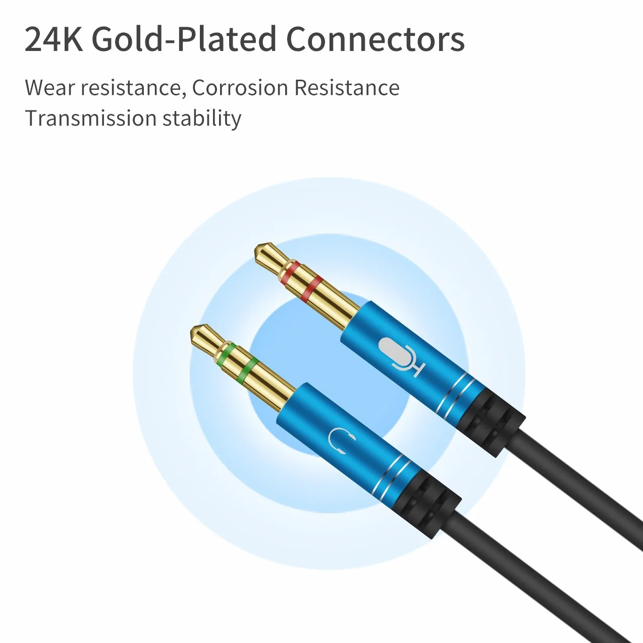 Adapter rozdzielacza kabla słuchawkowego Y do komputera 3,5 mm żeński na 2 podwójne 3,5 mm męskie, pozłacany, odporny na korozję, mikrofon audio, kabel Y do zestawu słuchawkowego, podłączenia do