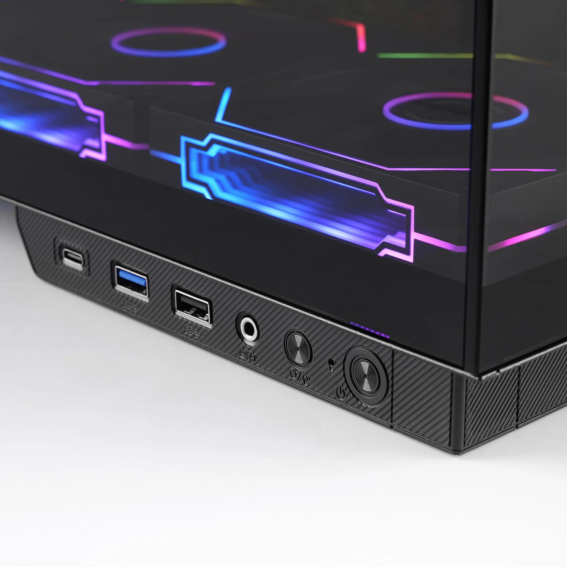 Mars Gaming MC-MIRAGE, Obudowa Gamingowa ATX, Ekran LCD IPS 7,2” Personalizowany, Ciągły Szkło Hartowane Przedni i Boczny Panel, Struktura Podwójnej Komory, Wsparcie Chłodzenia Cieczą 360mm, Czarny