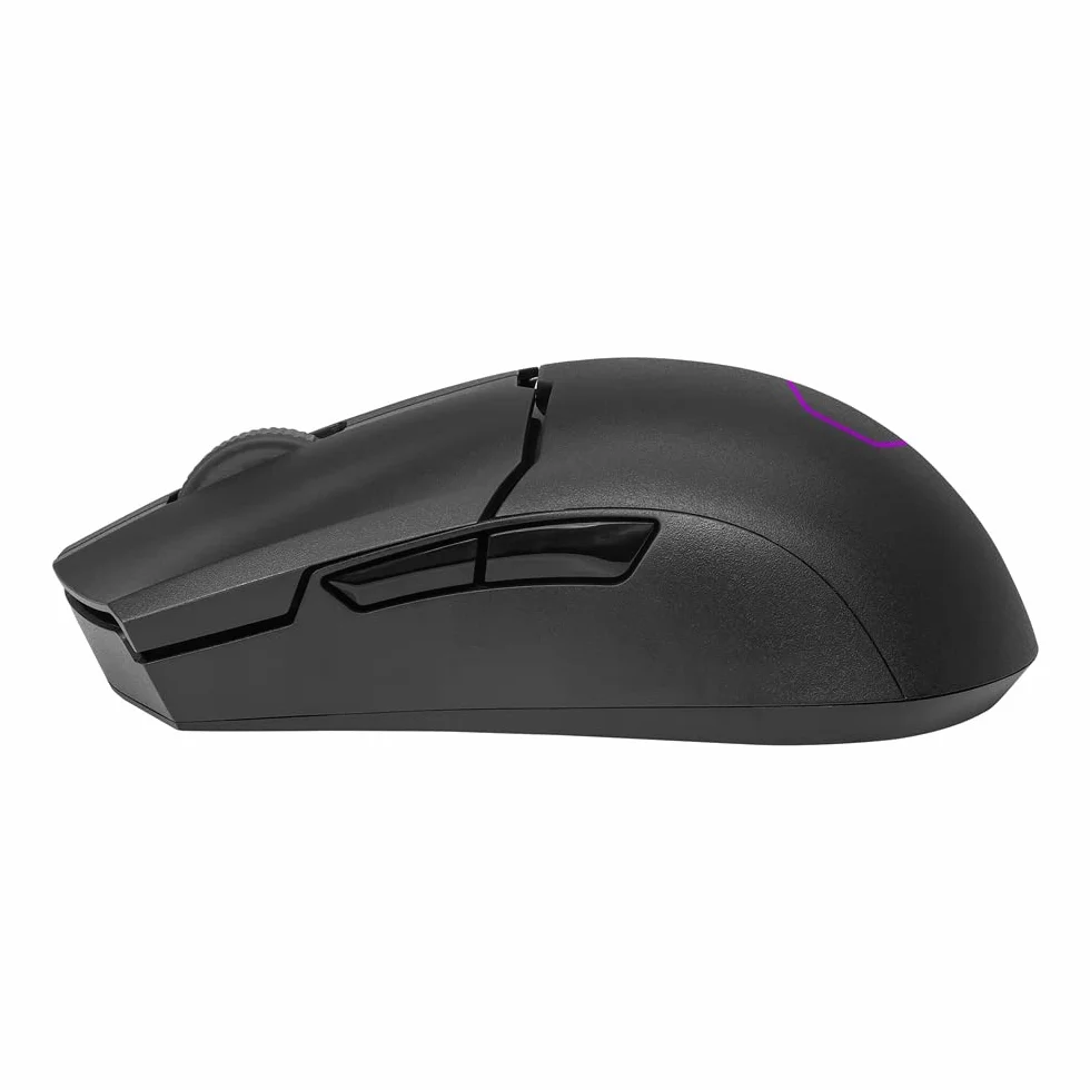 Cooler Master MM712 RGB LED Hybrydowa Bezprzewodowa Mysz do Gier 59g - Sensor Optyczny 19K DPI PAW3370, Przełączniki Optyczne 70mln Kliknięć, System On-The-Fly, MasterPlus+ (38K DPI, tylko PC); Czarna