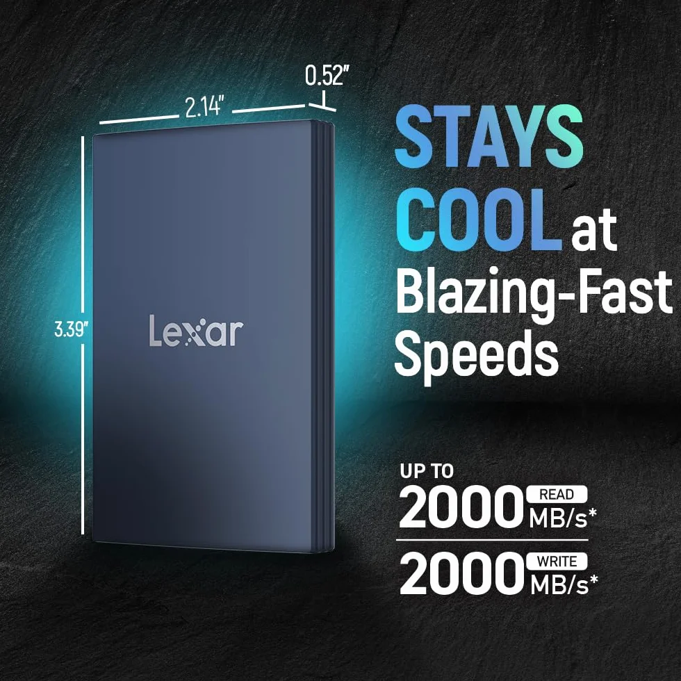 Lexar ARMOR 700 przenośny dysk SSD 8 TB – odczyt i zapis do 2000 MB/s, USB 3.2 generacji 2 x 2, wytrzymały IP66 odporny na wodę i kurz, kompatybilny z komputerami PC, Mac, iPad, iPhone 15/16/17