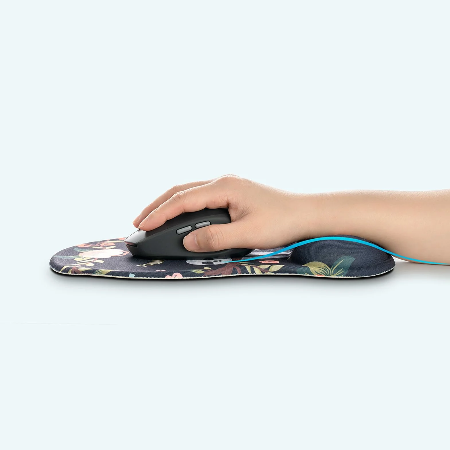 AOKSUNOVA Podkładka pod mysz z podkładką pod nadgarstek, podkładka pod mysz z motywem kota, podkładka pod mysz z poduszką żelową, ergonomiczna podkładka pod mysz z podkładką pod nadgarstek