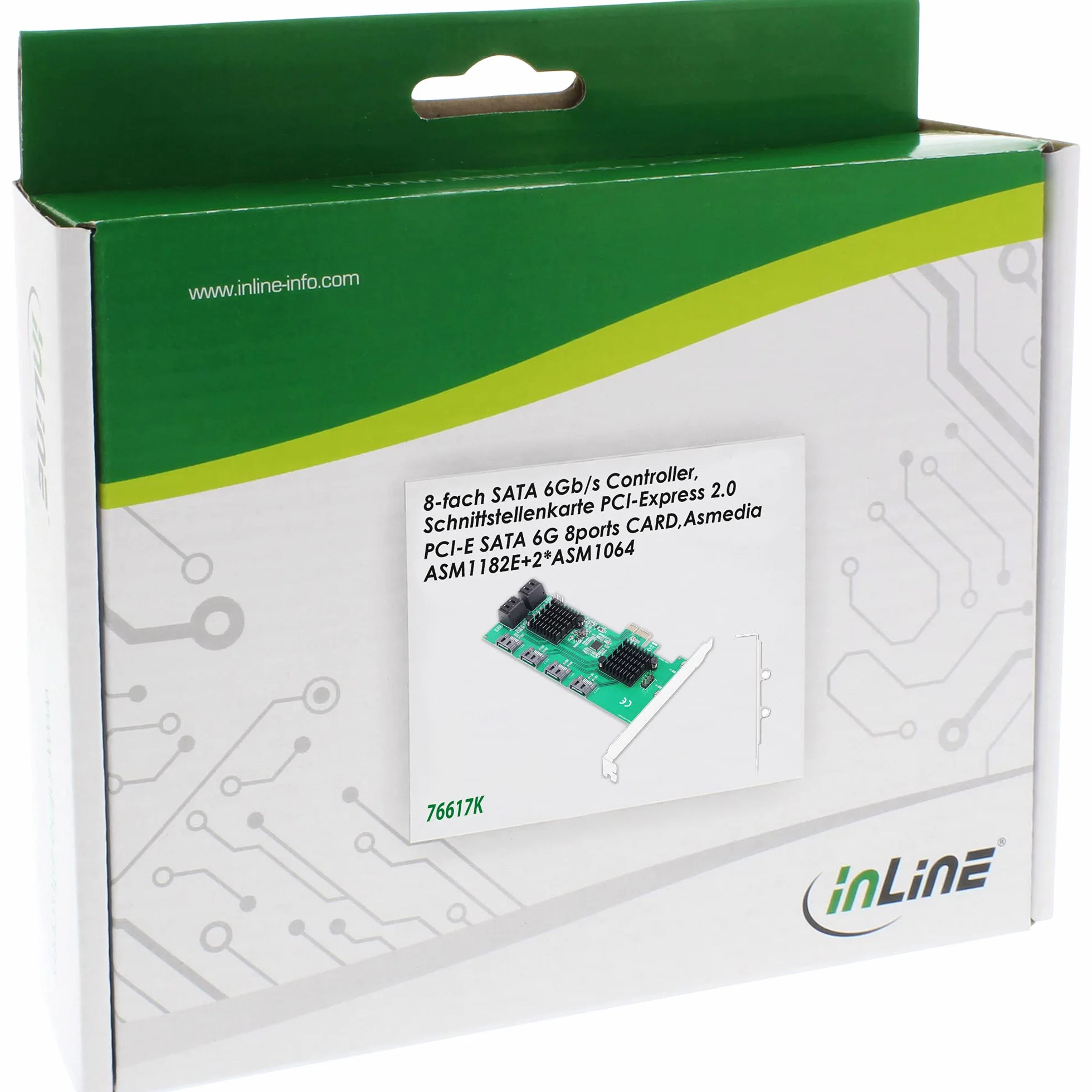 InLine® Karta interfejsu 76617K, kontroler 8X SATA 6 Gb/s, PCIe 2 (PCI-Express)