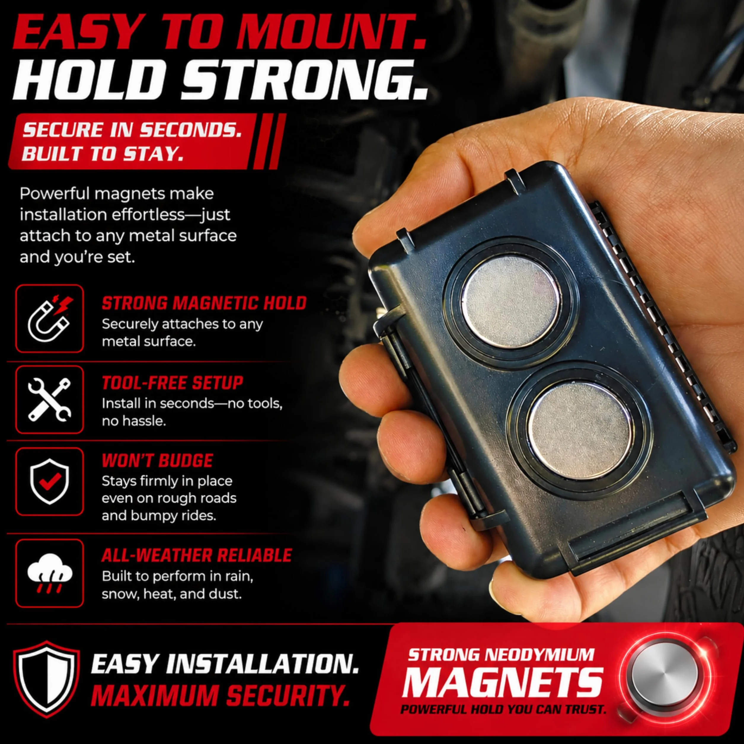Etui GPS do trackera GL300MG 4G, pojemnik magnetyczny, odporny na warunki atmosferyczne, wodoodporne, wytrzymałe, podwójne magnesy neodymowe | kompatybilne z GL200 GL300 GL300W firmy SpySpot