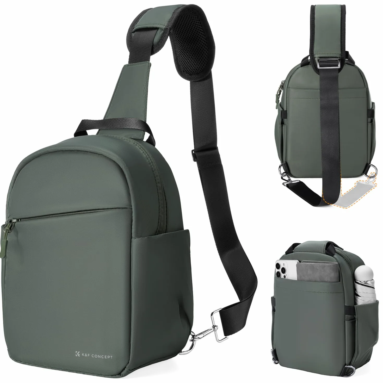 K&F CONCEPT Torba na aparat fotograficzny dla fotografów wodoodporny plecak na aparat fotograficzny laptop dla mężczyzn kobiet, ZIELONY, M, Formalny K&F Concept