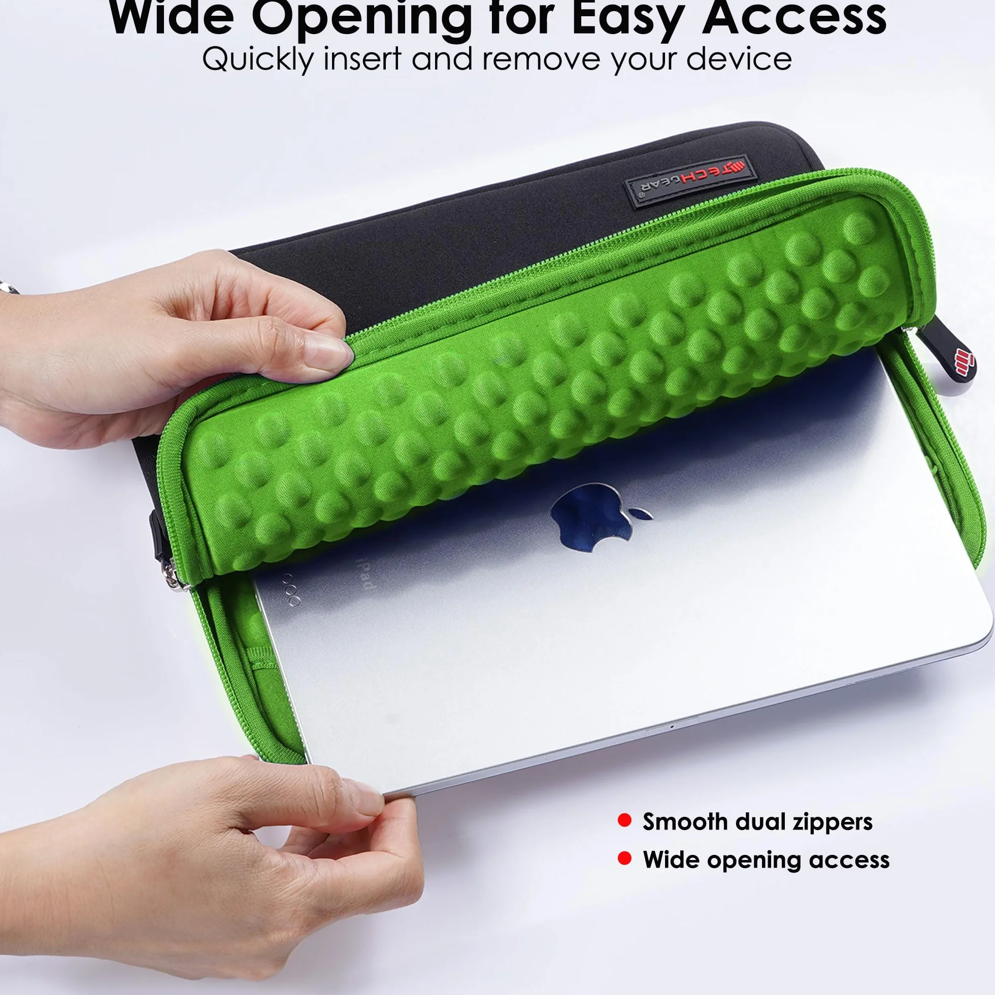 TECHGEAR Uniwersalne neoprenowe wyściełane etui na tablety 9-11 cali: iPad Pro/Air 27.9 cm, iPad A16 27.7 cm, iPad 25.9 cm, Samsung Tab A11 Plus A9+ S10 Lite S9 FE, Lenovo Tab M10 - odporne na