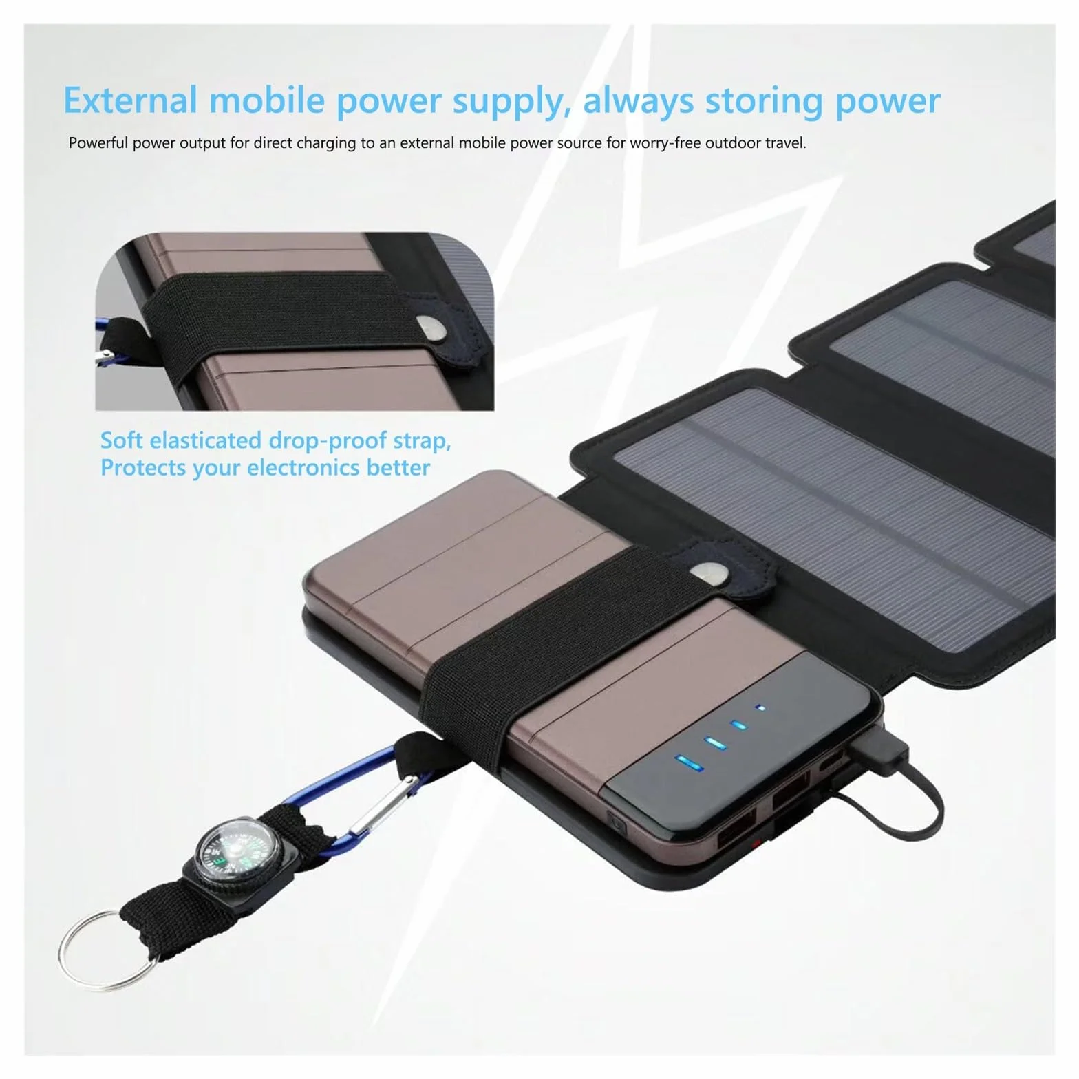 łAdowarka Z Panelem SłOnecznym 80/20W składany panel słoneczny przenośny USB 5V wodoodporny ogniwo słoneczne zewnętrzna mobilna ładowarka do ładowania telefonu(80W 5 solar panels)