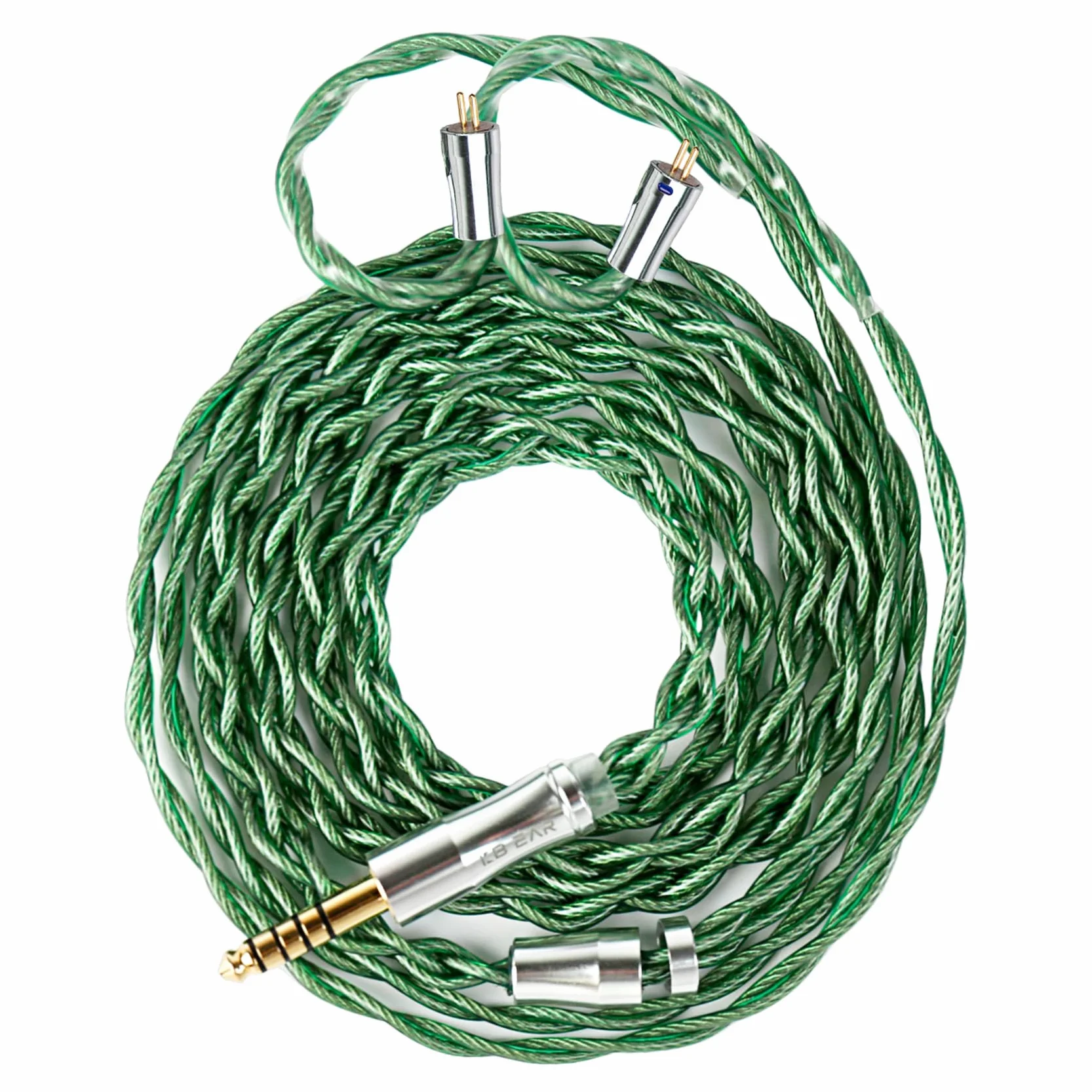 KBEAR Aegis kabel IEM, 120 cm kabel do ulepszania słuchawek HiFi, 4-żyłowy posrebrzany kabel do słuchawek KZ EDX PRO/ZST, CCA CRA, C-CZ Melody/Coffee Bean, Moon Drop Blessing (2-pin-0,78 mm, wtyczka