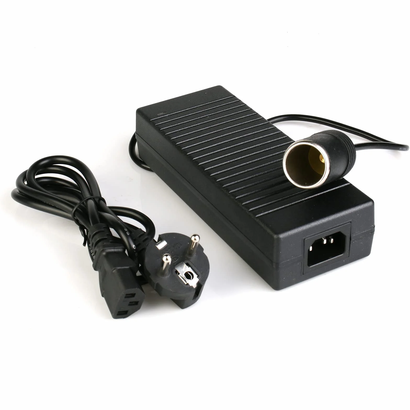 Adapter sieciowy do samochodu - adapter do lodówki, konwerter prądu z gniazdem zapalniczki samochodowej 220 V na 12 V/10 A, przetwornica napięcia, odkurzacz do lodówki, adapter