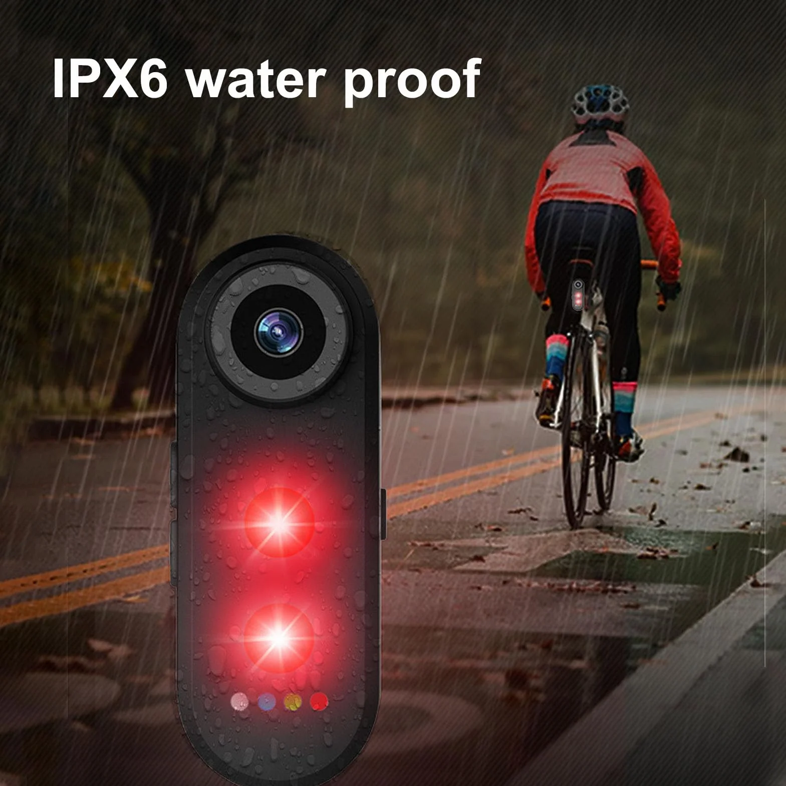 Bewinner Kamera Rowerowa z światłem Ogonowym, App Control 1080p HD Sports Action Camera, Kamery z Tylnym Widokiem na Rowerze Zewnętrzne z Mocowaniem, IPX6, 140 ° Kąt, 5000 MAh