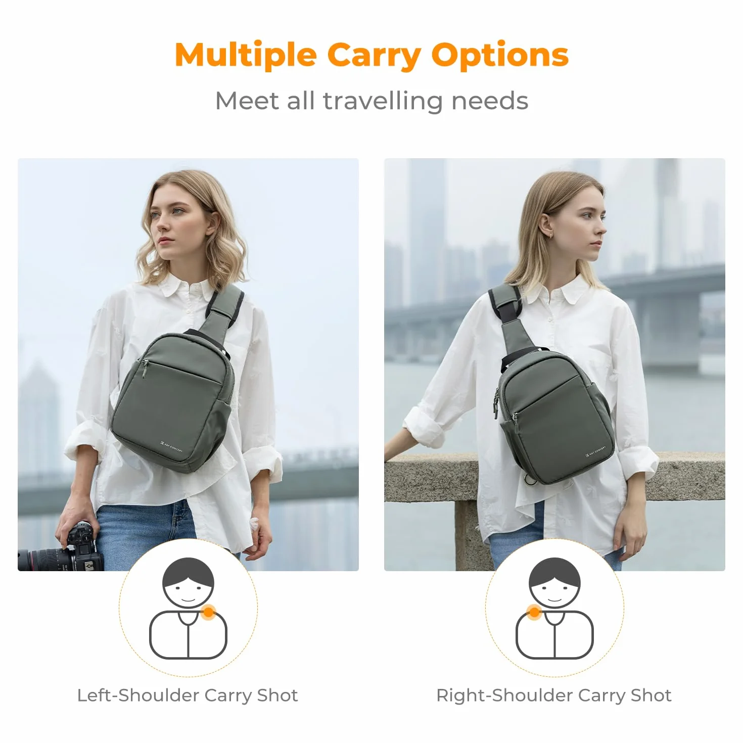 K&F CONCEPT Torba na aparat fotograficzny dla fotografów wodoodporny plecak na aparat fotograficzny laptop dla mężczyzn kobiet, ZIELONY, M, Formalny K&F Concept