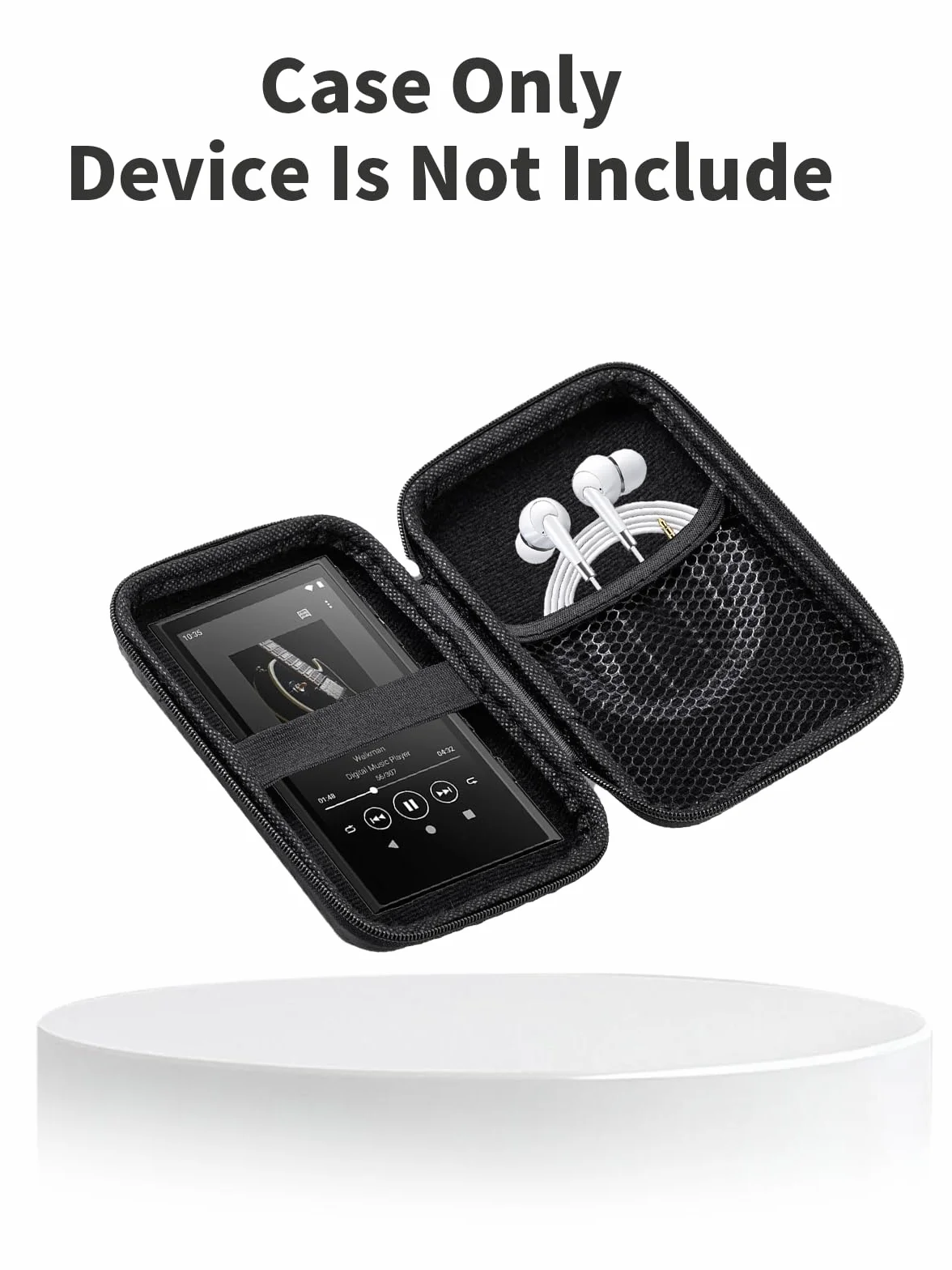 Etui do HiBy R1 HiFi 3", odtwarzacz MP3, twarda obudowa, przenośne etui ochronne z kablem USB i miejscem na kartę pamięci, wodoszczelne i ochrona przed uderzeniami, czarne | praktyczna torba