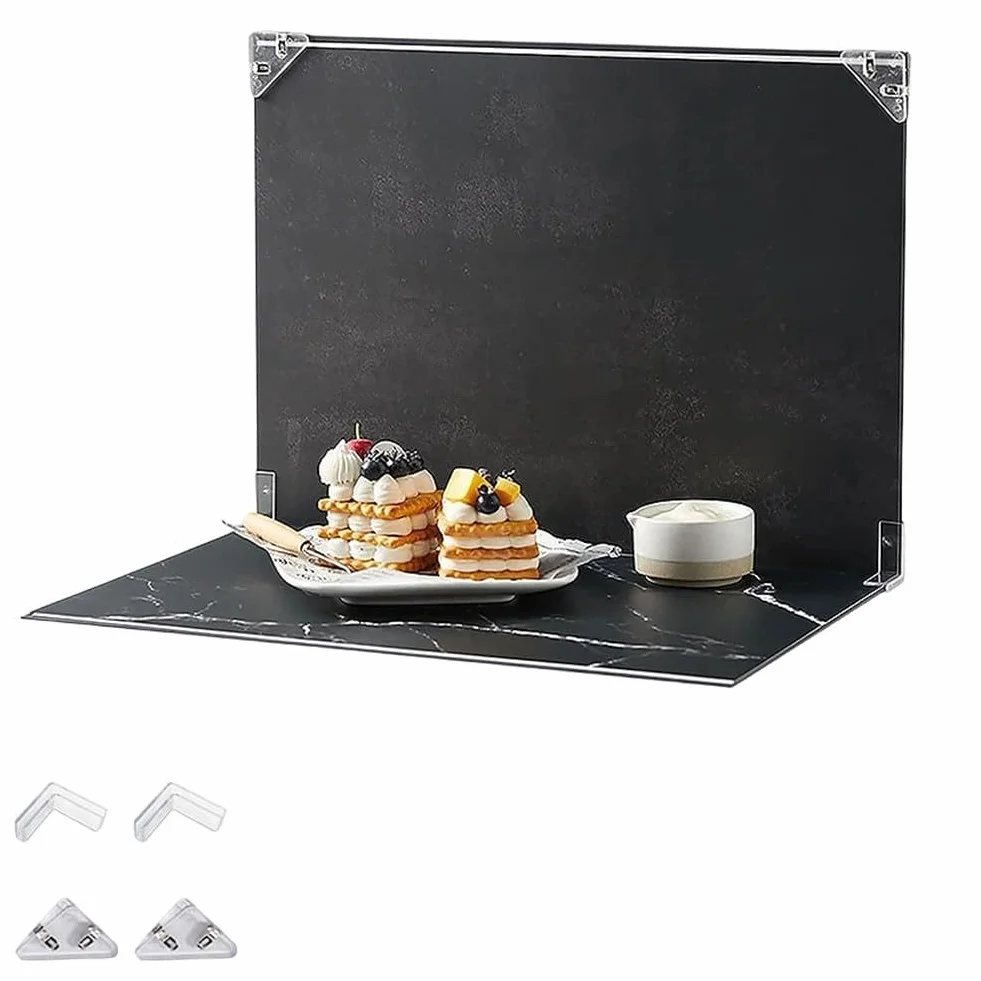 Zestaw tła fotograficznego 30 x 40 cm, refleksyjny karton i 10 sztuk dwustronnego papieru tła oraz 20 wzorów do małej fotografii produktowej - refleksyjne tło tektury, żywność, biżuteria