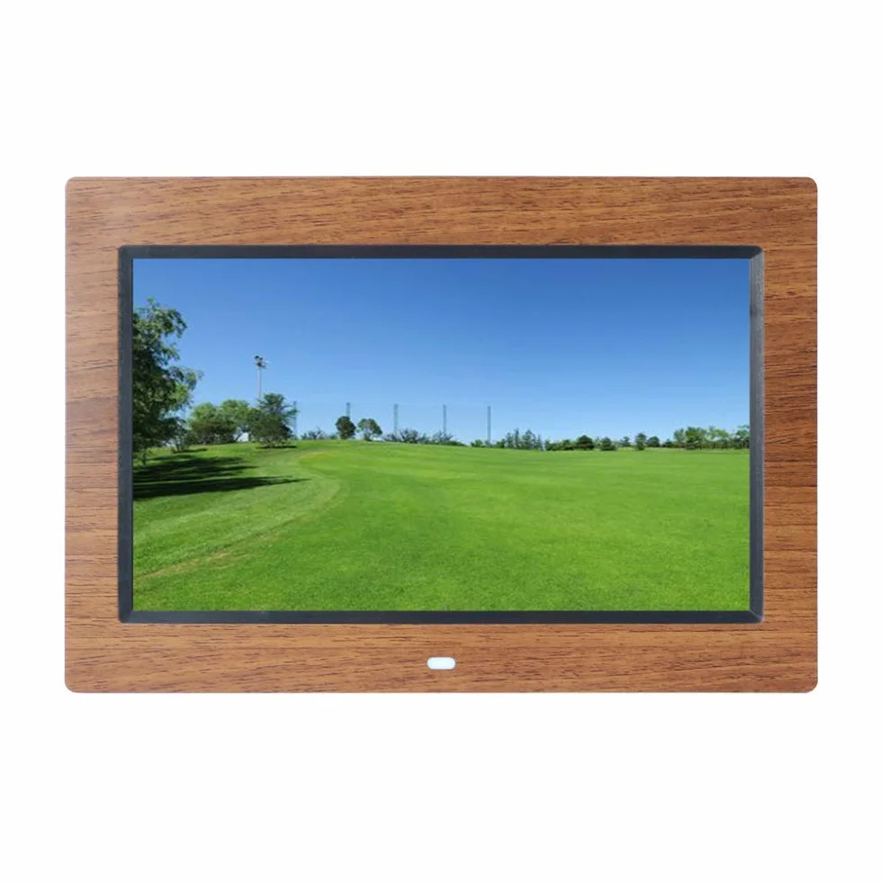 10-Calowa Cyfrowa Ramka Na Zdjęcia Led Lcd, Wyświetlacz Full Hd Ips 1024X600 - Drewniana Maszyna Reklamowa - Odtwarzacz Muzyki, Filmów I Zdjęć, Czarna.