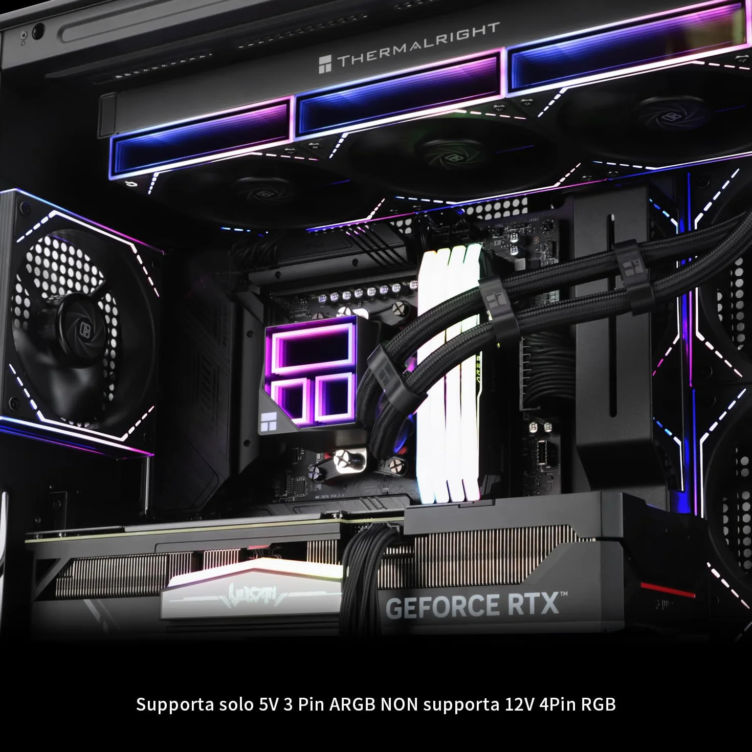 TR Frozen Infinity 360 czarny procesor Aio Cooler, wentylatory TL-M12 x 3 PWM, chłodzący wodę do procesora komputera, ARGB Infinity Mirror, 360 CPU: