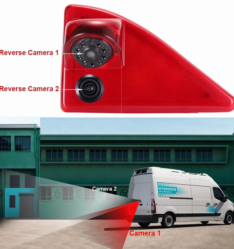 7-calowy ekran TFT LCD + podwójne kamery noktowizyjne HD światło hamowania kamera cofania zamiennik do Nissan NV400 X62 X62B /Opel Vauxhall Movano B X62 MKII MK2 MK3 MKIII/Renault Master III 3 JV FV