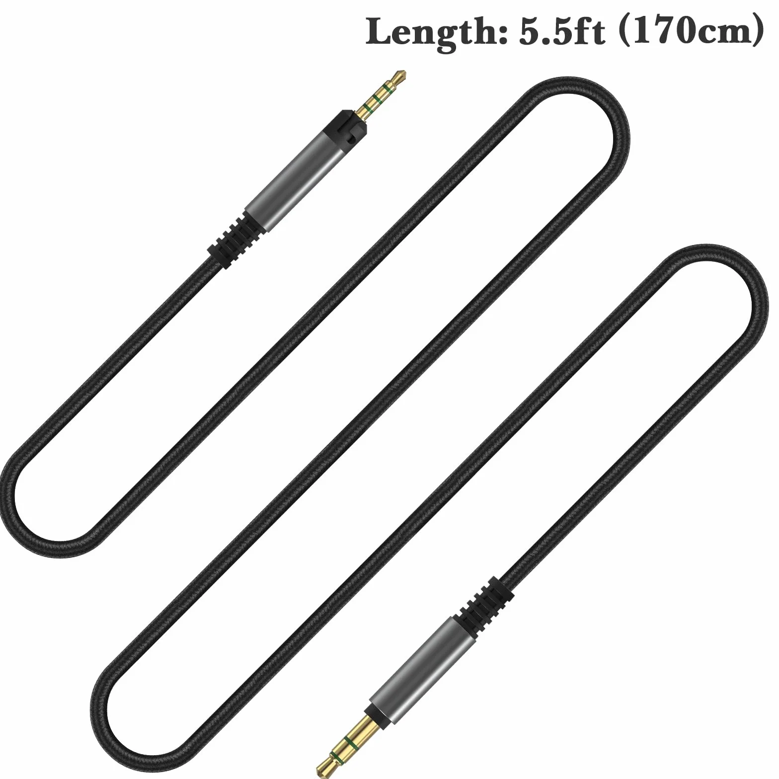 Linkidea Kabel audio do słuchawek Sennheiser HD 620S/599/ 598SR/579/569/ 560S/ 559/558/550/505/400 PRO, zapasowy kabel AUX 2,5 mm na 3,5 mm, czarny, 170cm