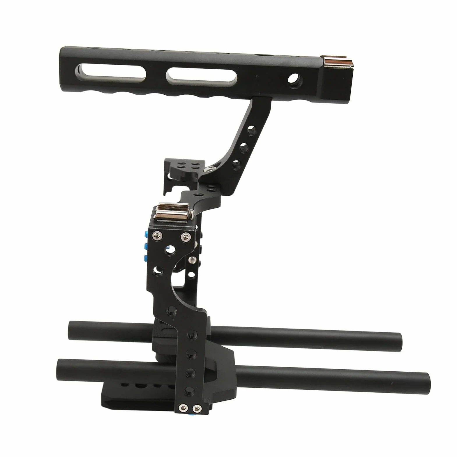 Klatka do Kamery Wideo Lekki Zestaw Kamery ze Stopu Aluminium z Zimnym Butem i Górnym Uchwytem Typu Cheese do GH4 A7S A7 A7R A7II, Trwały Zestaw Stabilizujący DSLR do Nagrywania Wideo