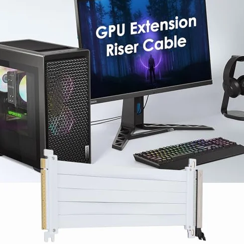 PCIE 5.0 X16 Kabel riser, PCB 128 Gb/s, szybki elastyczny przedłużacz GPU adapter riser kompatybilny z 4.0 3.0 2.0 1.0 (20 cm)