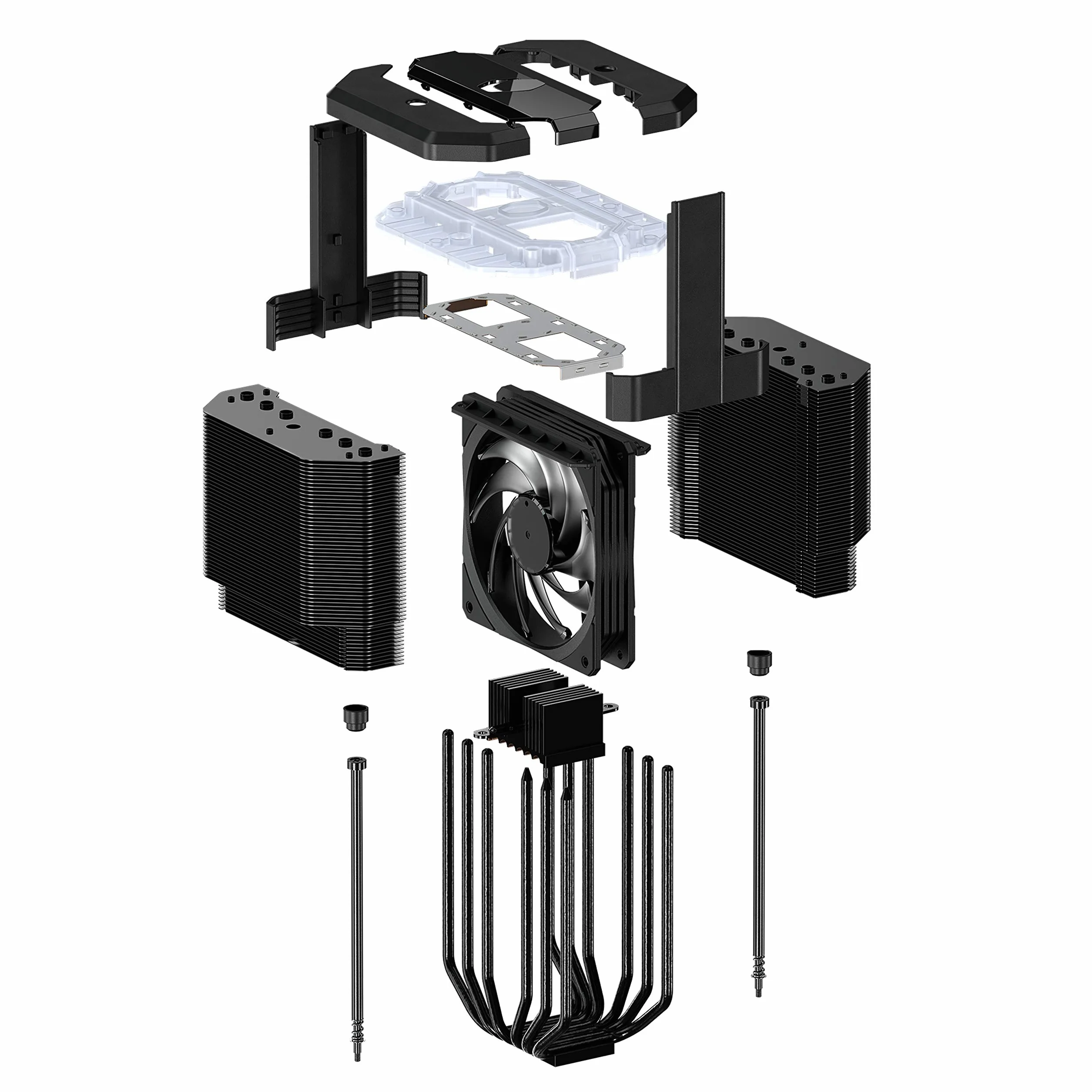 Cooler Master MasterAir MA620M System Chłodzenia Procesora Powietrzem - Podwójny Radiator ARGB, 6 Ciepłowodów z Cichym Wentylatorem SF120R - 5 lat Gwarancji