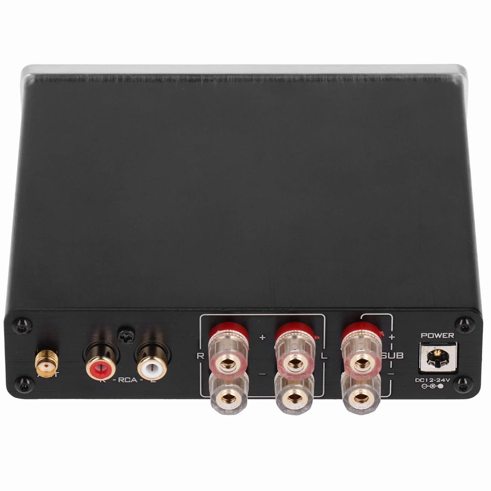 FTVOGUE Wzmacniacz Cyfrowy Wzmacniacz Audio Stereo ze Stopu Aluminium 100 W DC 12 V do 24 V 20 Hz do 20 KHz 4 8 Omów z anteną Domowego Systemu Odtwarzaczy Muzycznych