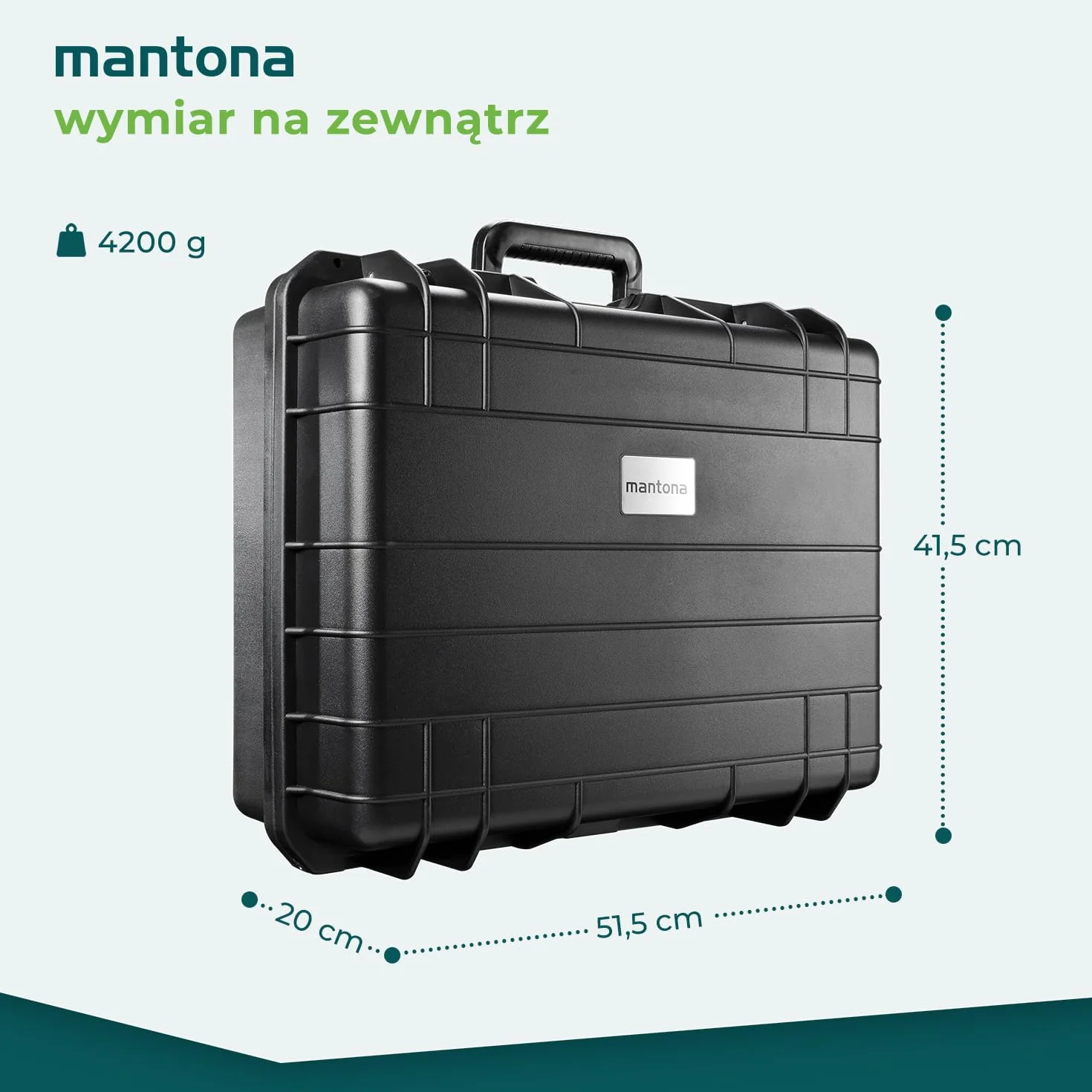 Mantona Zewnętrzne etui ochronne na zdjęcia L (pasuje do lustrzanek cyfrowych, kamery GoPro, sprzętu fotograficznego i wielu innych, rozmiar L, wodoodporne, odporne na wstrząsy, pyłoszczelne) czarne