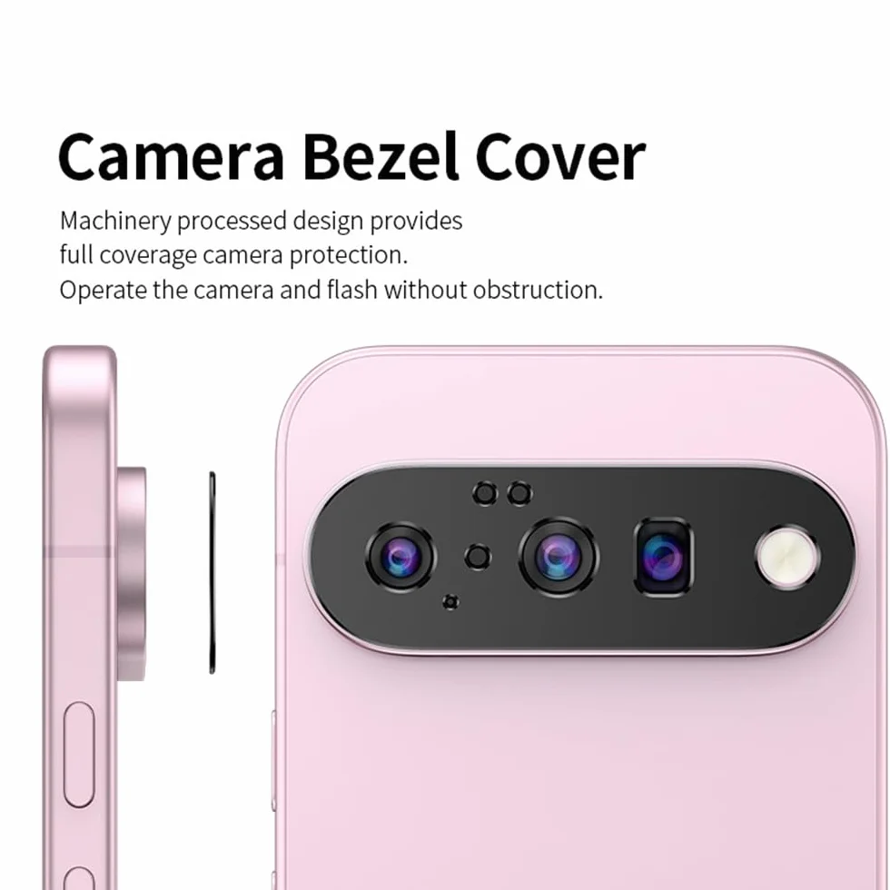 dla Google Pixel 10 Pro XL Folia Ochronna na Soczewki, [2 Pack] Aluminiowa Osłona Obiektywu Aparatu, Etui Przyjazny, Anti-Scratch-Czarny