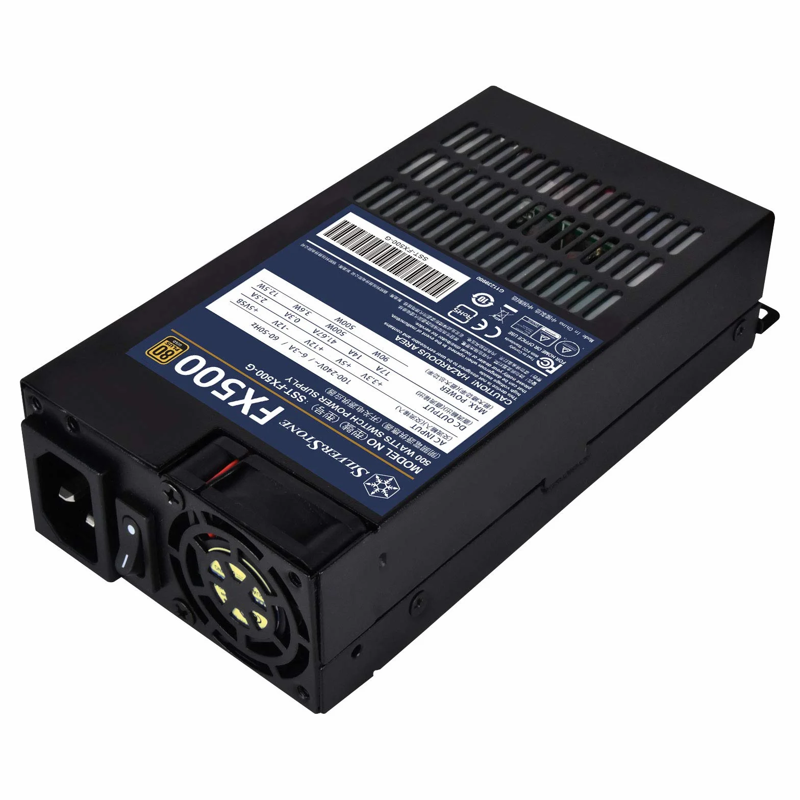 Silverstone SST-FX500-G - seria Flex, 500 W 80 Plus Gold zasilacz do komputera PC o niskiej gęstości z wentylatorem 40 mm