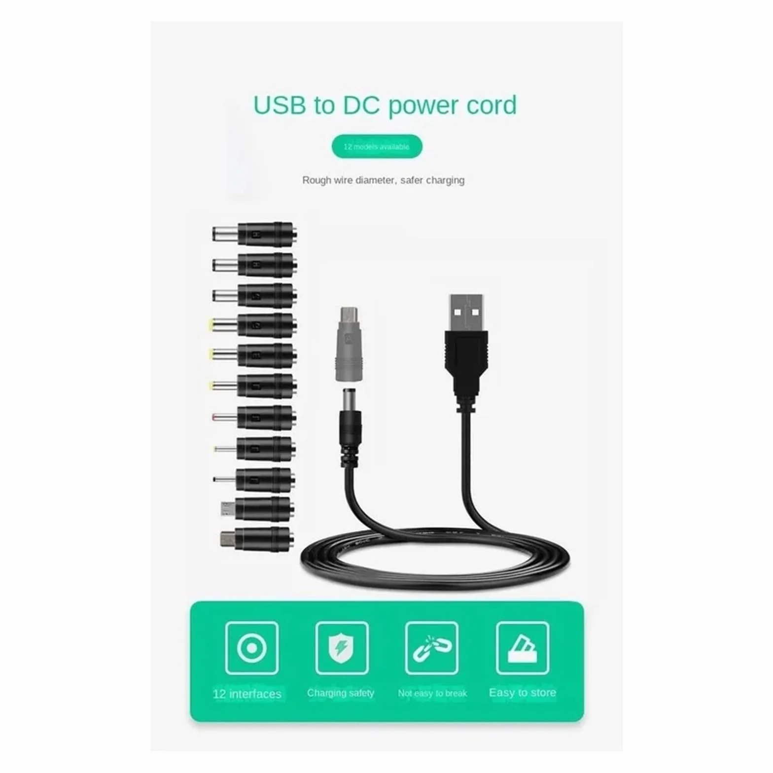 USB DC 12 w 1 5 V 5,5 x 2,5 mm kabel do ładowania router wentylator głośnik