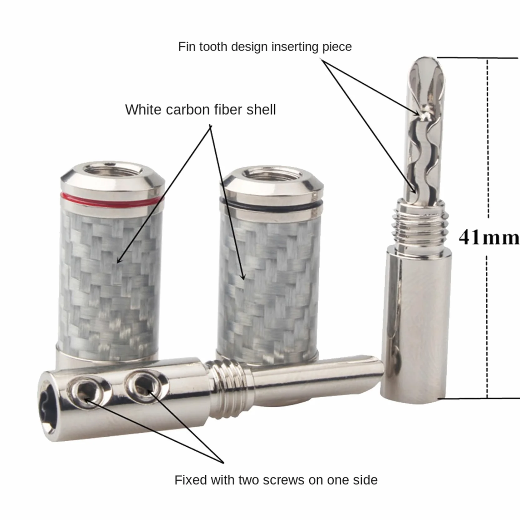 8 sztuk wtyków bananowych HiFi DIY z włókna węglowego, elektryczny kabel audio do głośników, wtyczka bananowa