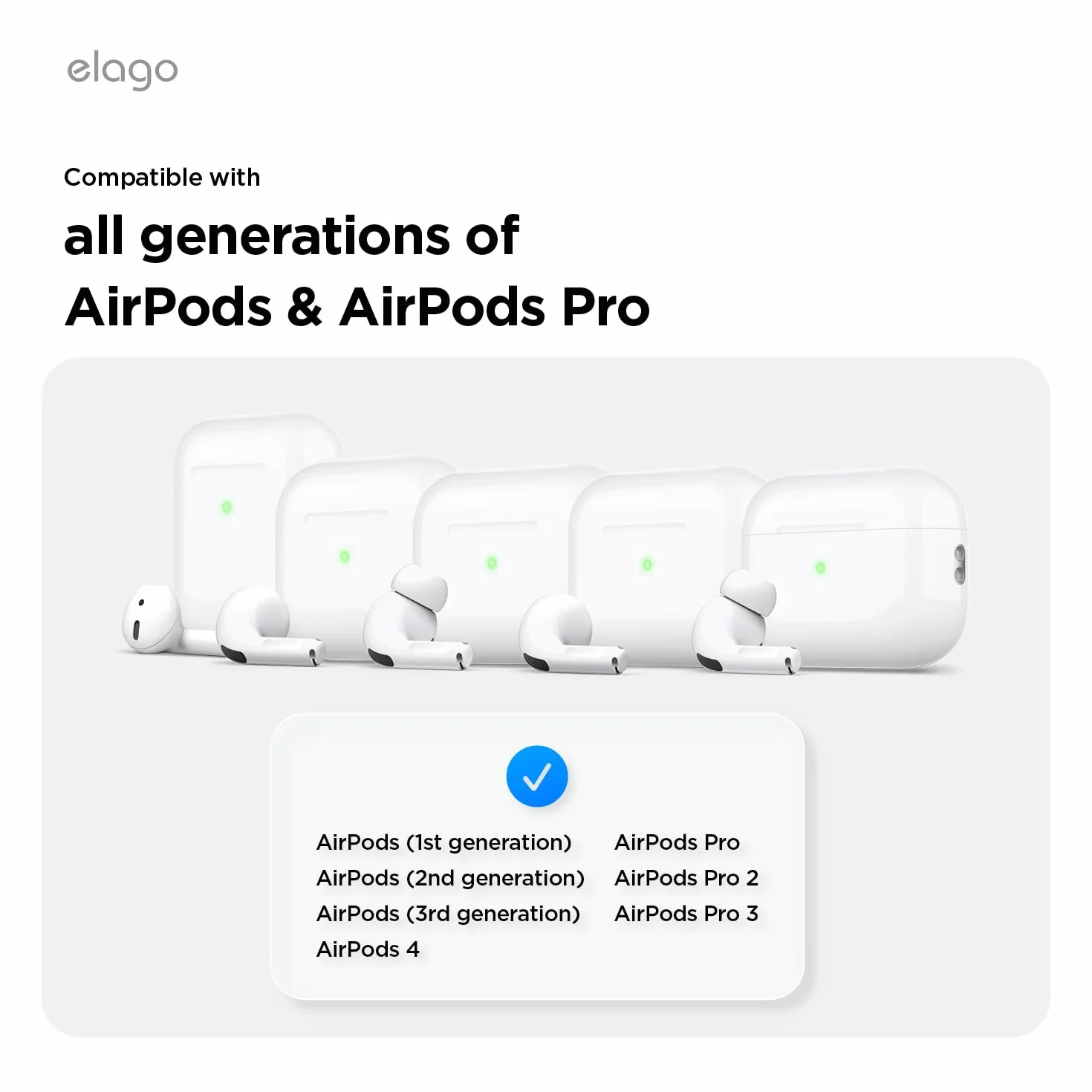 elago Haczyki na uszy kompatybilne z AirPods 3, Pro, AirPods 2, 1, akcesoria do słuchawek, antypoślizgowe, ergonomiczna konstrukcja, wygodne dopasowanie (białe)