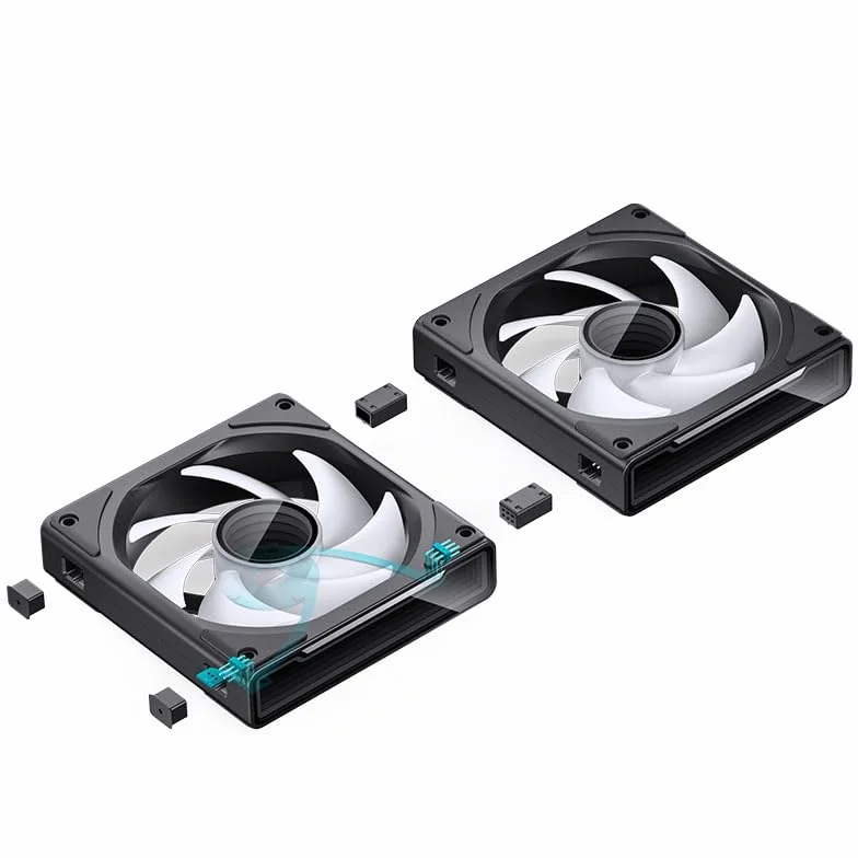 Jonsbo ZK-120B ARGB PWM wentylator 120 mm, 3 sztuki, czarny – cichy i mocny, RGB, 2200 obr./min