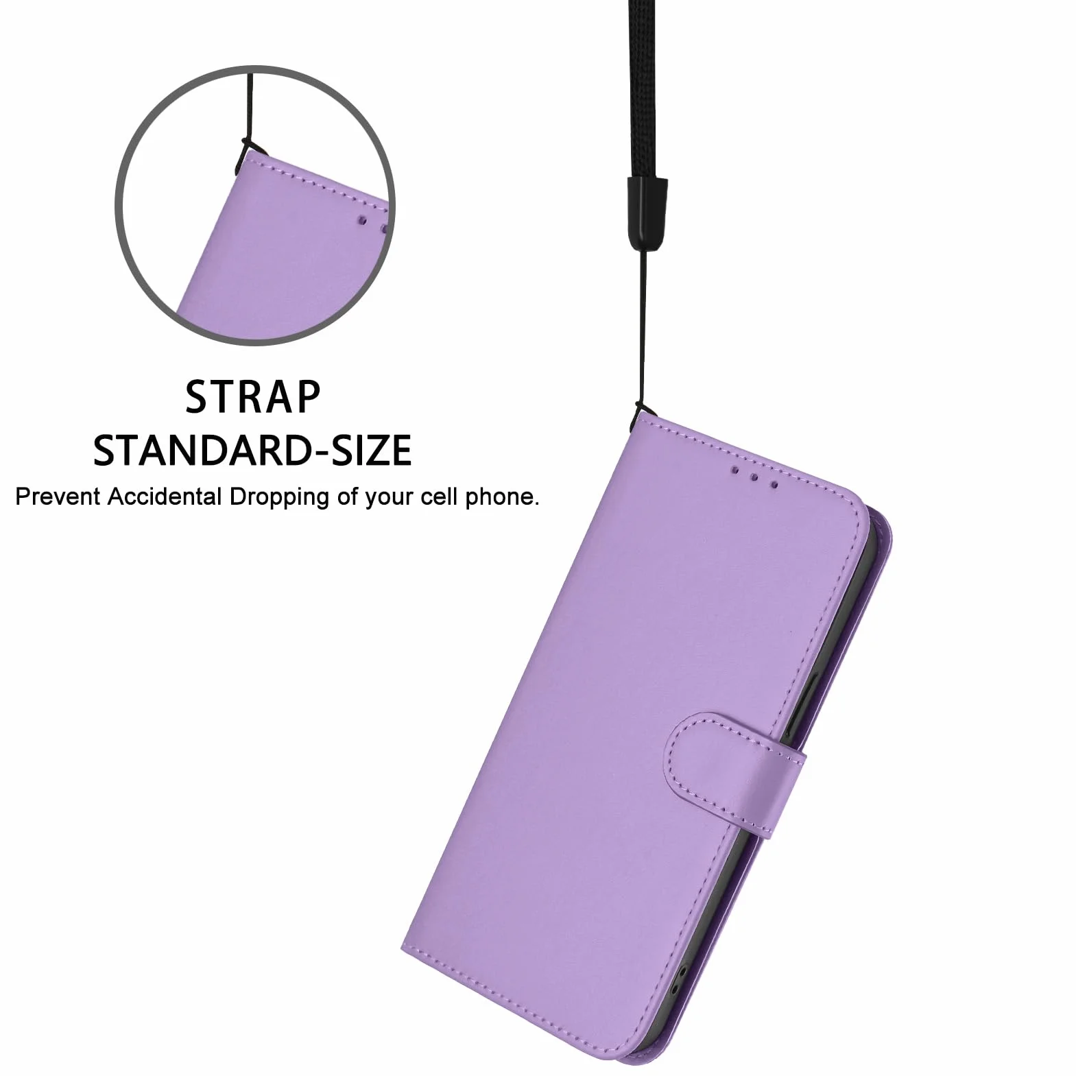 Etui na iPhone'a 11, wysokiej jakości etui ze skóry PU [przegródki na karty] portfel etui ochronne, odporne na wstrząsy etui na telefon iPhone 11 (lawenda)
