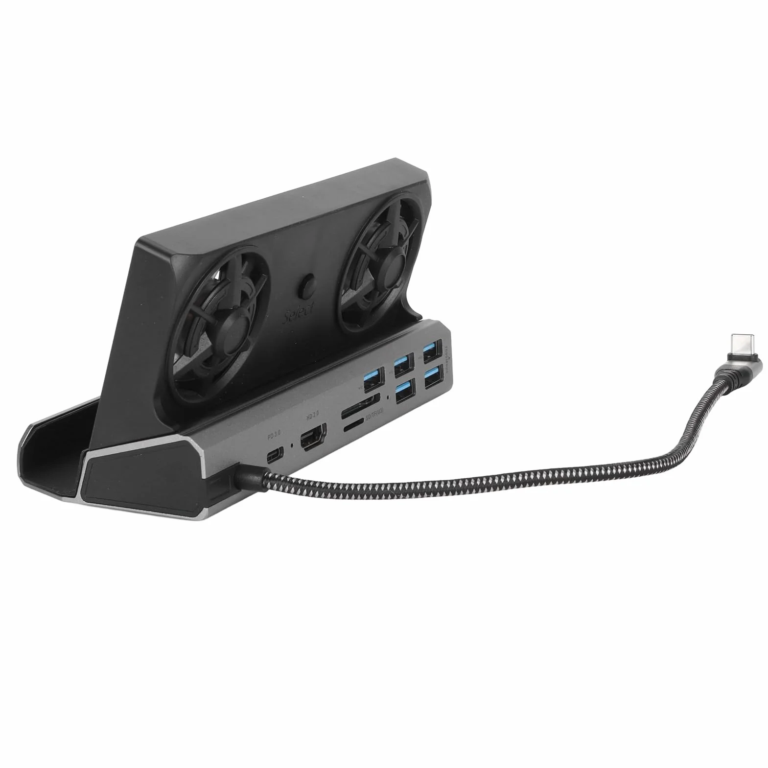10-w-1 Stacja Dokująca USB C 4K 60Hz 100W PD z Podwójnym Wentylatorem, Gigabit Ethernet, 2.0, USB 3.0, 2.0, Czytnikiem Kart SD dla Steam Deck ROG Ally (V262A)