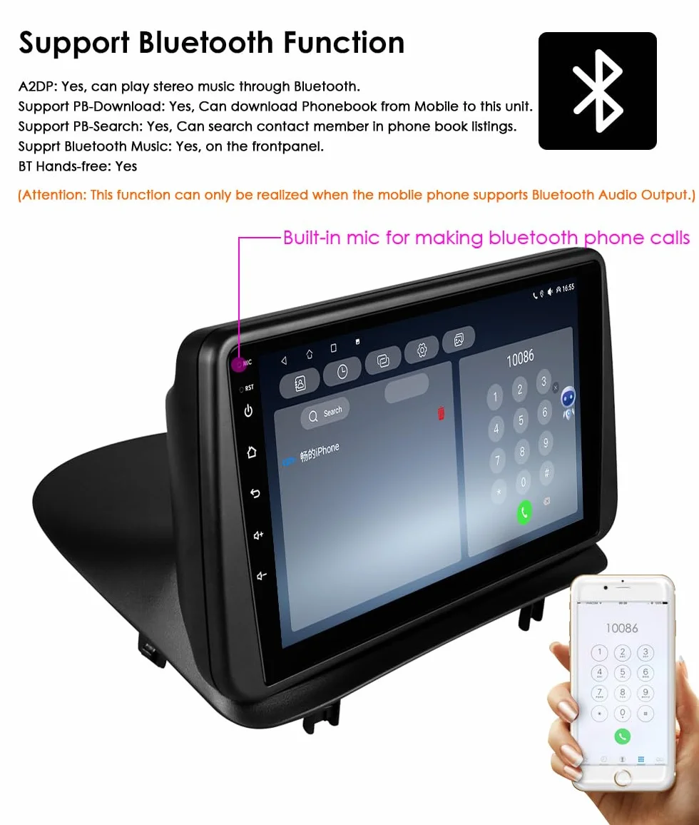 Ossuret Radio samochodowe do Renault Clio 3 (2005-2014), 9 cali Android 13 ekran dotykowy 2+32 GB GPS nawigacja z Carplay Android Auto WiFi Bluetooth sterowanie kierownicą DSP USB TPMS OBD2