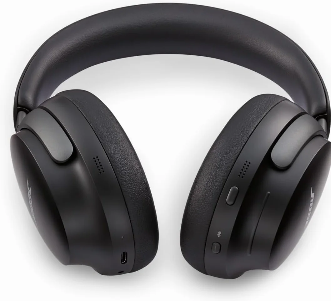 Bose QuietComfort Ultra Słuchawki bezprzewodowe z redukcją szumów i dźwiękiem przestrzennym, słuchawki nauszne z mikrofonem, do 24 godzin pracy na akumulatorze, Czarny