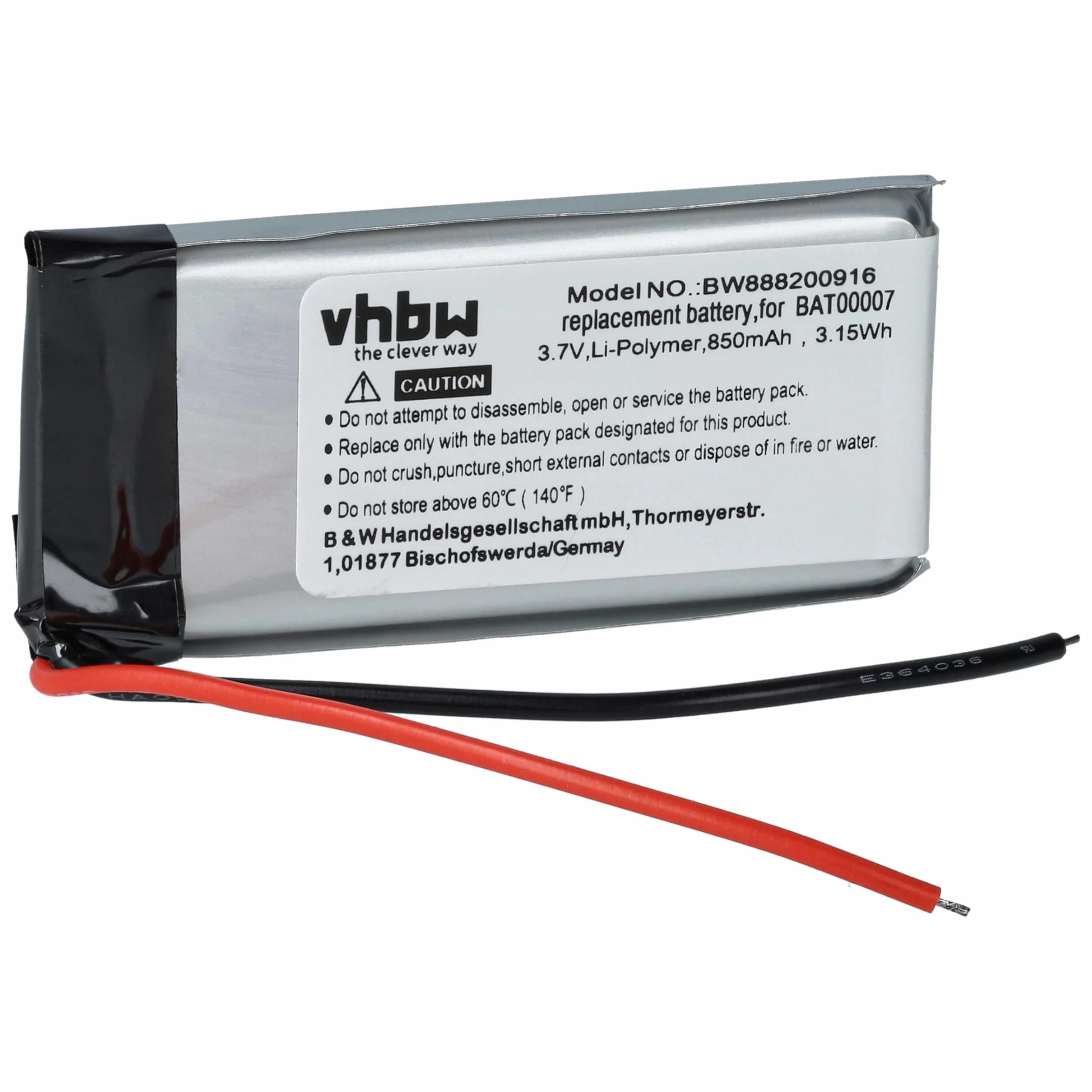 vhbw Akumulator pasujący do Cardo Packtalk Duo, Scala Rider Packtalk (850 mAh, 3,7 V, litowo-polimerowy)
