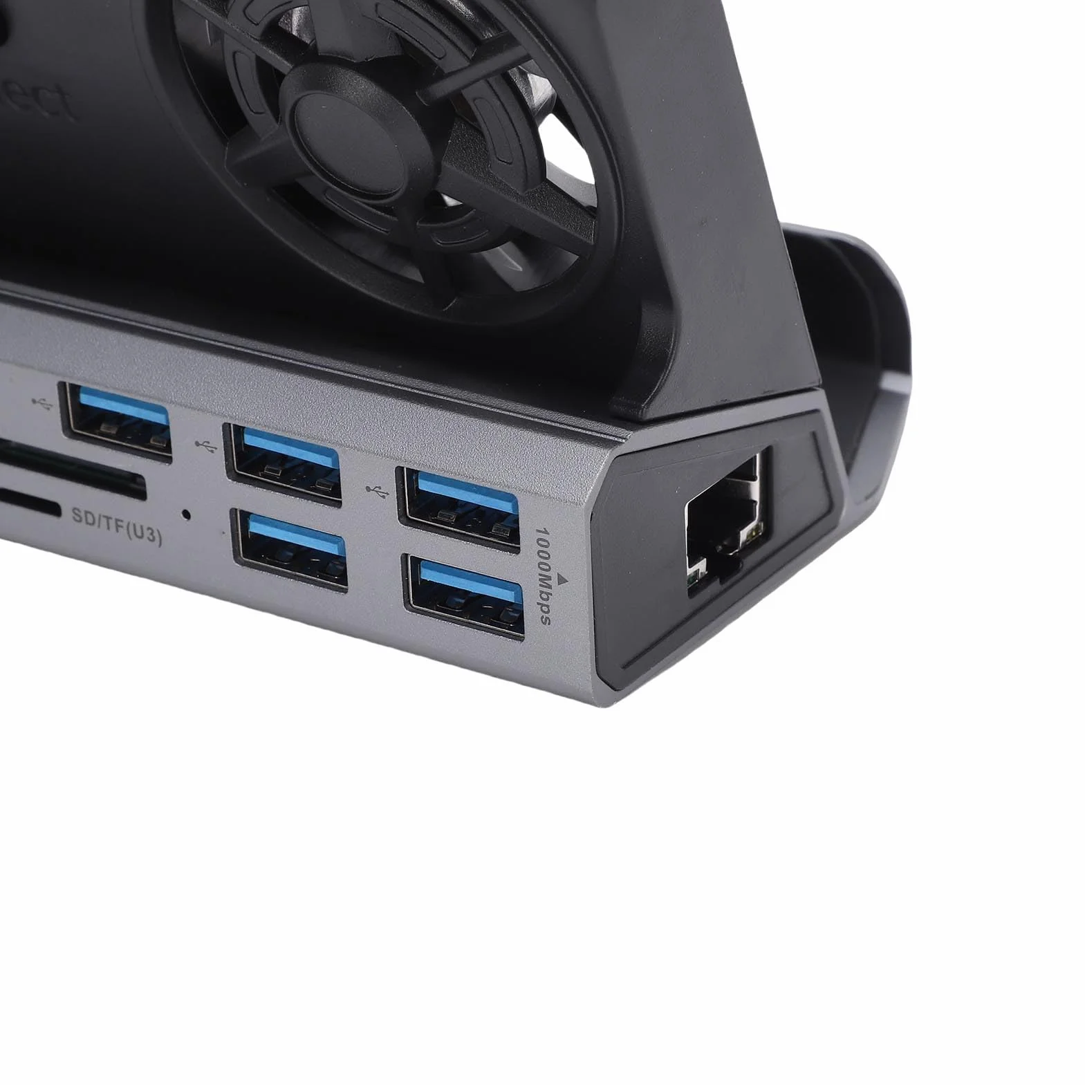 Aramox Stacja Dokująca do Konsoli do Gier, Stacja Dokująca ze Stopu Aluminium z rozdzielczością 4K 60 Hz, Dwa Wentylatory RGB, 100 W PD, Gigabit Ethernet dla Steam Deck OLED Legion Go S ROG Ally