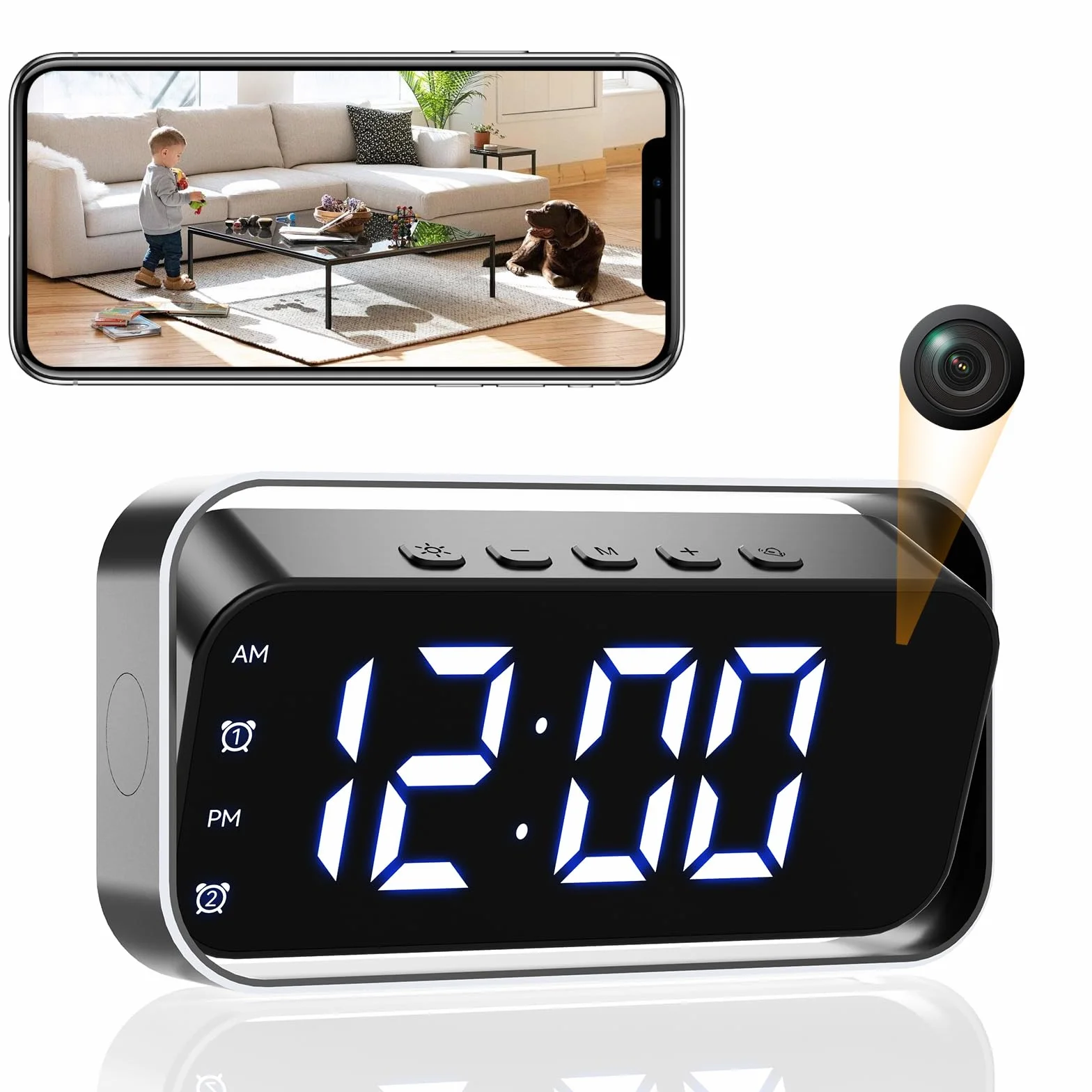 Mini kamera szpiegowska 4K Wi-Fi z czujnikiem ruchu, 150° szerokokątny obiektyw, do monitoringu niani i bezpieczeństwa domu