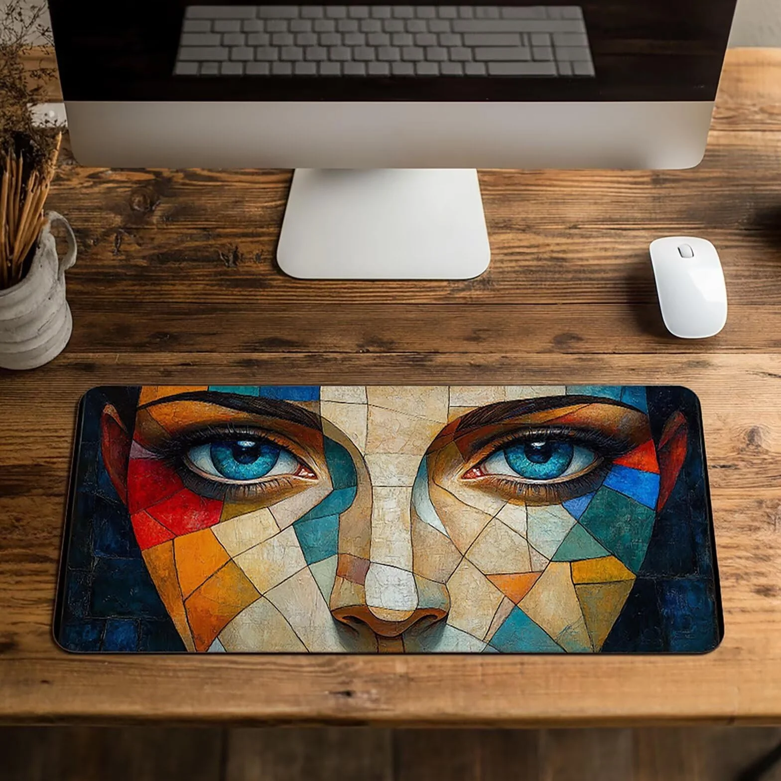 Podkładka pod mysz, abstrakcyjna podkładka pod mysz, XXL, 60 x 140 x 0,3 cm, wodoodporna, gamingowa podkładka pod mysz, dokładność i prędkość, akcesoria do gier, laptop, biuro, prezent dla mężczyzn